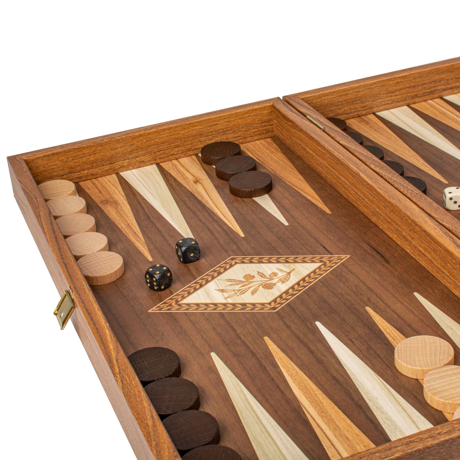 Handcrafted Olive Branch Design Backgammon Set - Classic Design and Quality Materials - Premium Backgammon from MANOPOULOS Chess & Backgammon - Just €31! Shop now at MANOPOULOS Chess & Backgammon