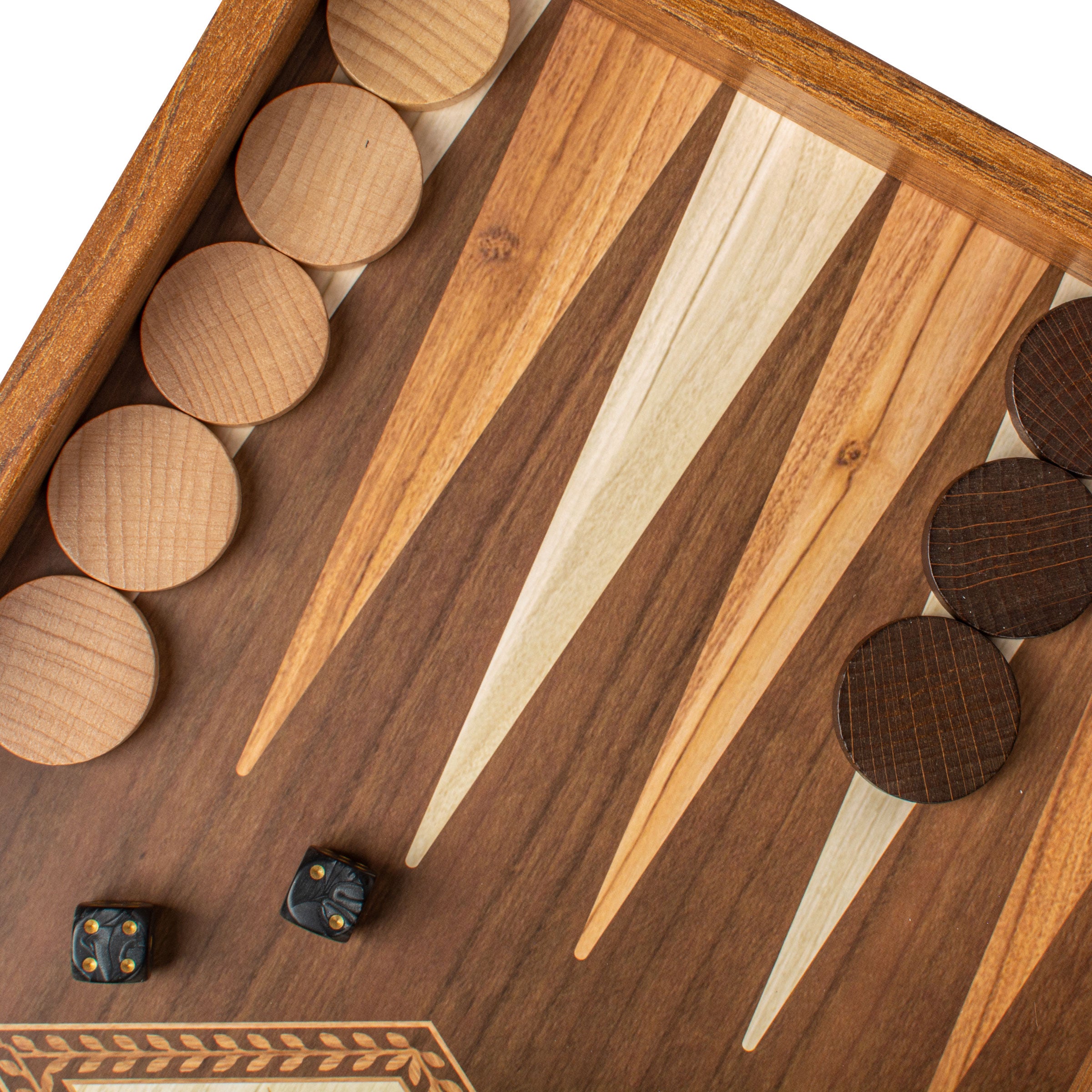 Handcrafted Olive Branch Design Backgammon Set - Classic Design and Quality Materials - Premium Backgammon from MANOPOULOS Chess & Backgammon - Just €31! Shop now at MANOPOULOS Chess & Backgammon