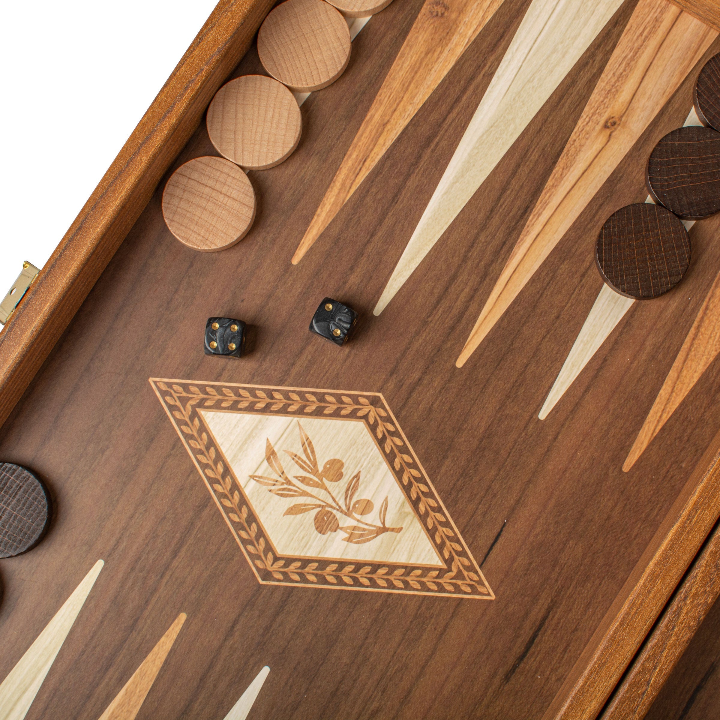 Handcrafted Olive Branch Design Backgammon Set - Classic Design and Quality Materials - Premium Backgammon from MANOPOULOS Chess & Backgammon - Just €29! Shop now at MANOPOULOS Chess & Backgammon