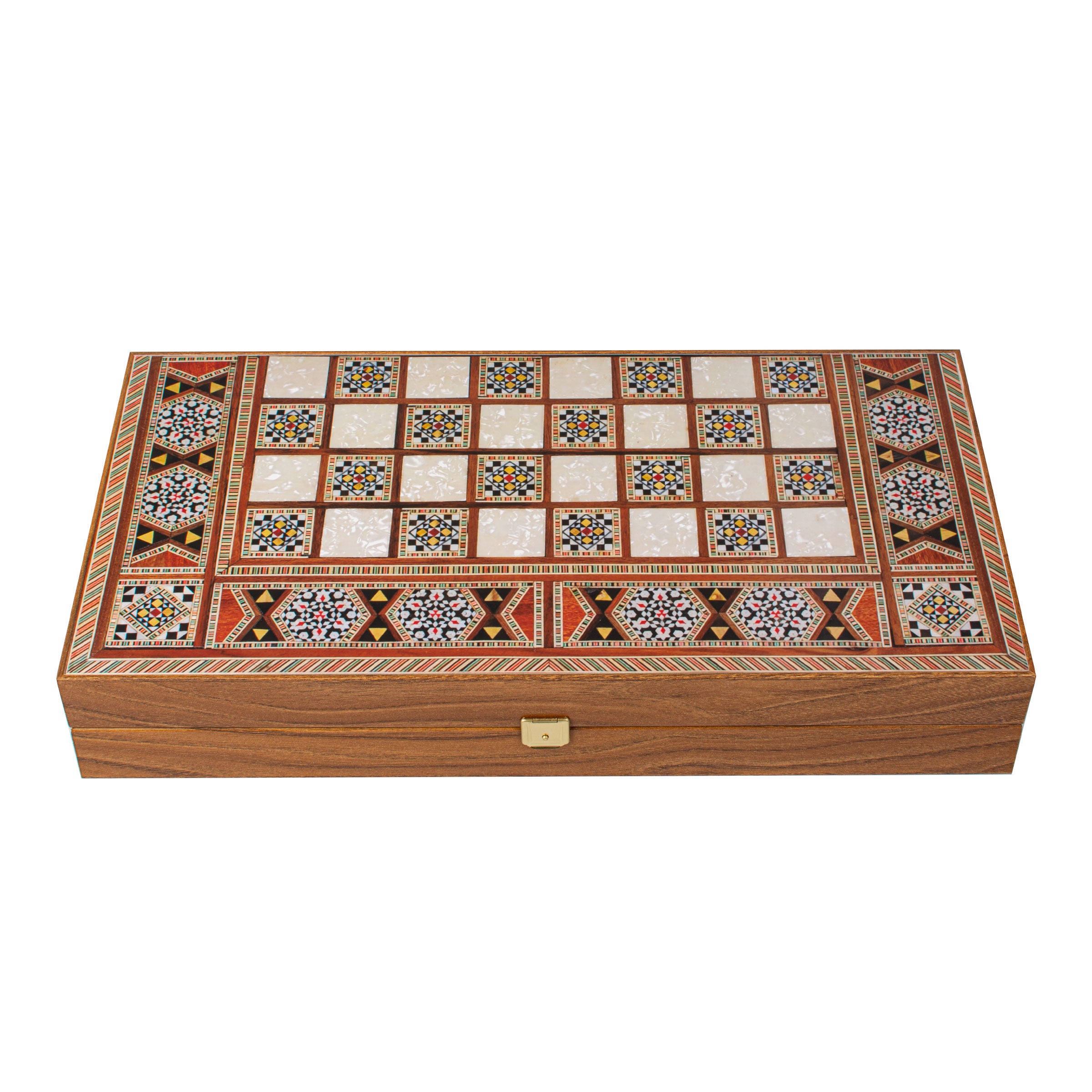 Handcrafted Mosaic Traditional Style Backgammon Set - Classic Design and Quality Materials - Premium Backgammon from MANOPOULOS Chess & Backgammon - Just €31! Shop now at MANOPOULOS Chess & Backgammon