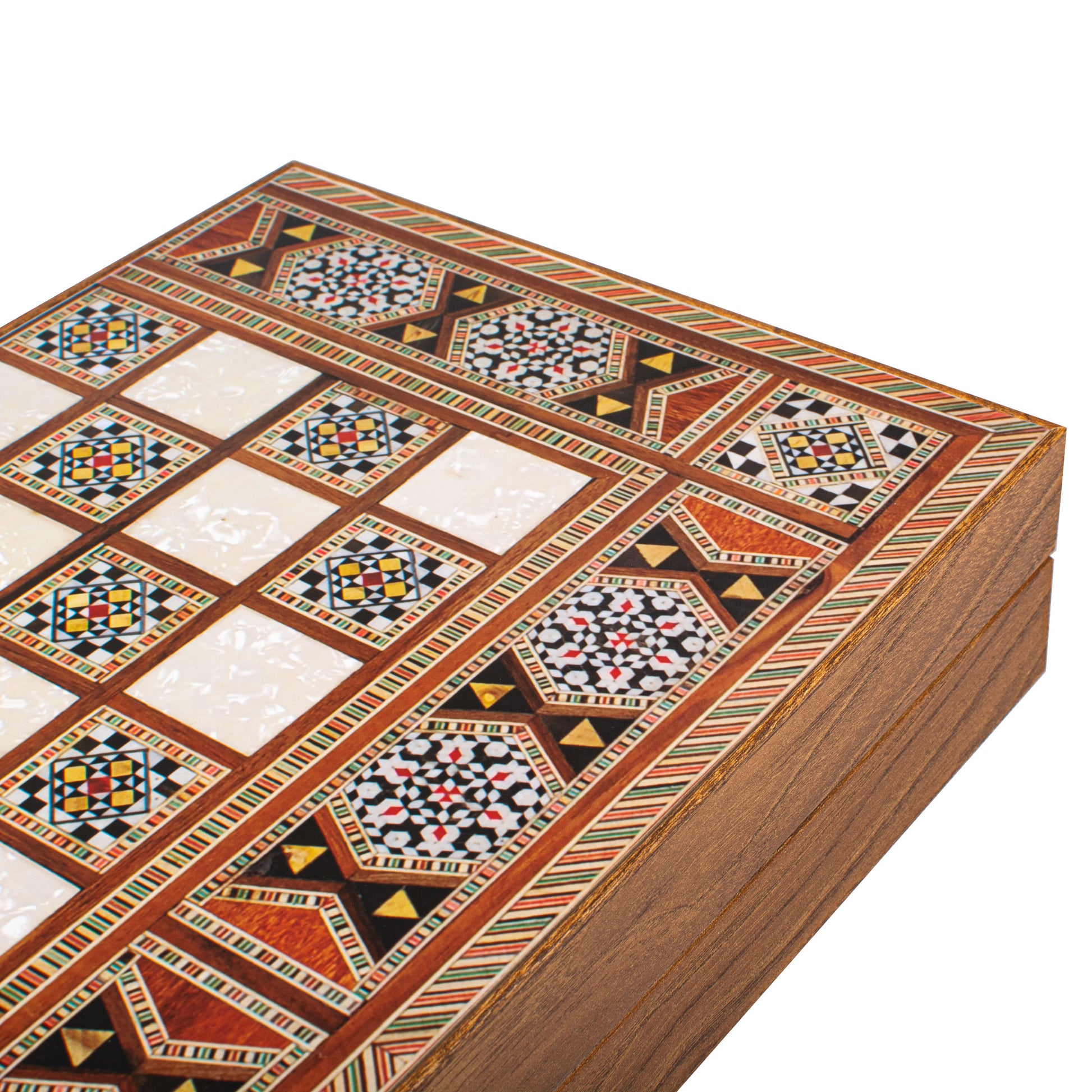 Handcrafted Mosaic Traditional Style Backgammon Set - Classic Design and Quality Materials - Premium Backgammon from MANOPOULOS Chess & Backgammon - Just €31! Shop now at MANOPOULOS Chess & Backgammon