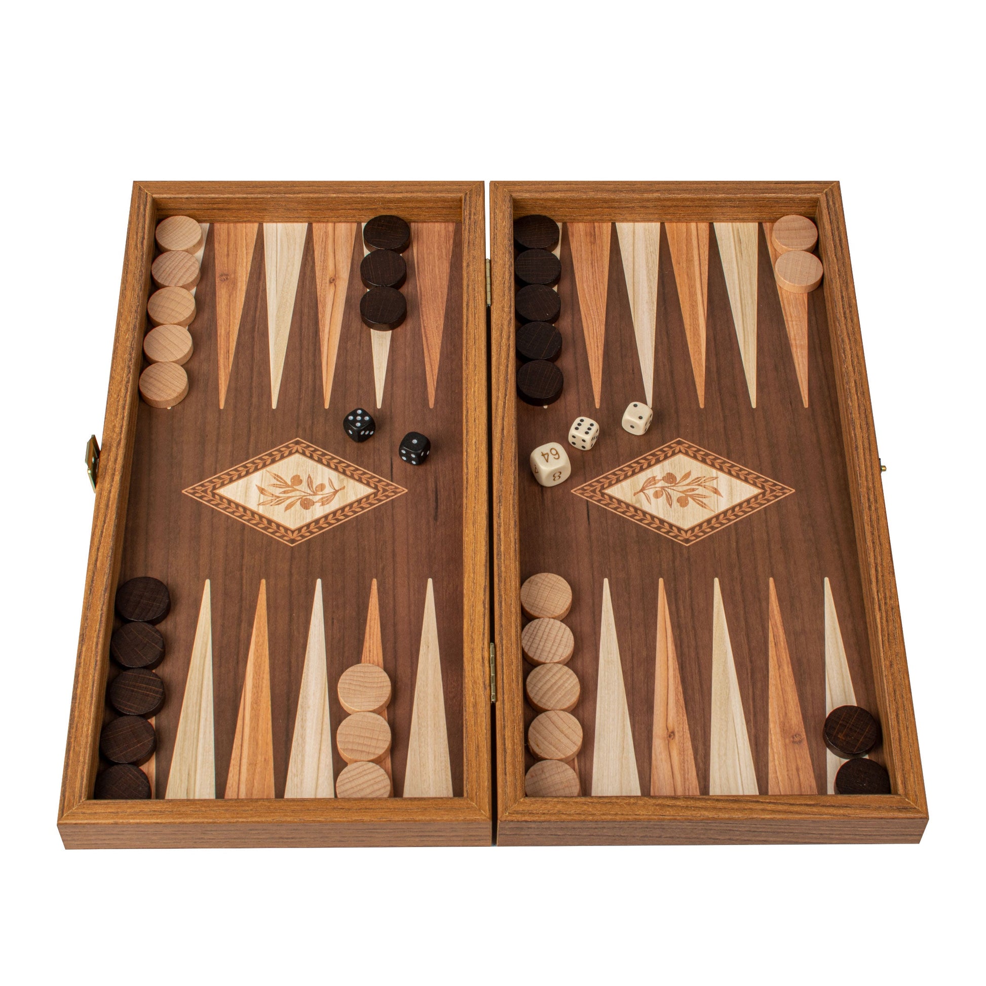 Handcrafted Olive Branch Design Backgammon Set - Classic Design and Quality Materials - Premium Backgammon from MANOPOULOS Chess & Backgammon - Just €29! Shop now at MANOPOULOS Chess & Backgammon