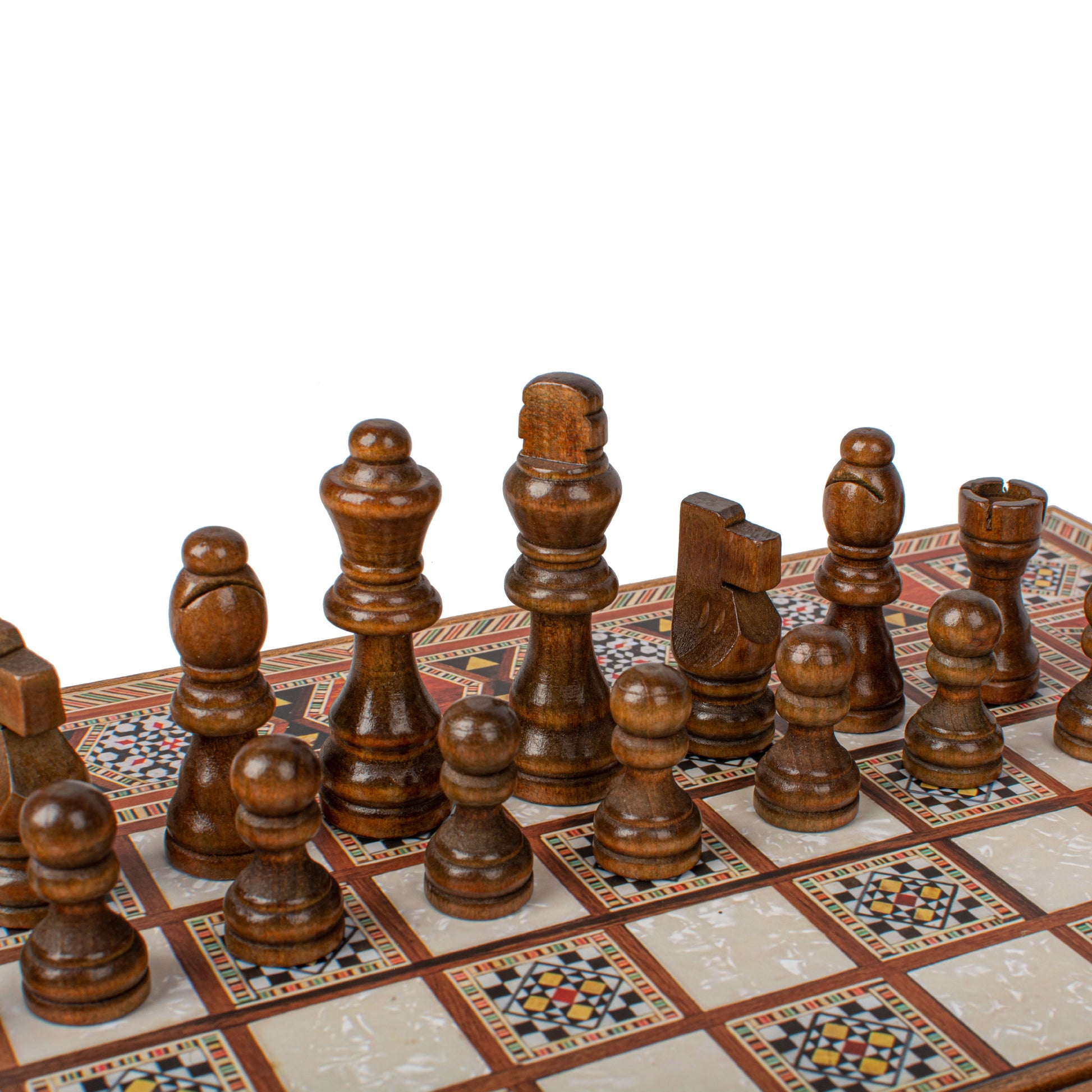 Handcrafted Mosaic Traditional Style Backgammon Set - Classic Design and Quality Materials - Premium Backgammon from MANOPOULOS Chess & Backgammon - Just €29! Shop now at MANOPOULOS Chess & Backgammon