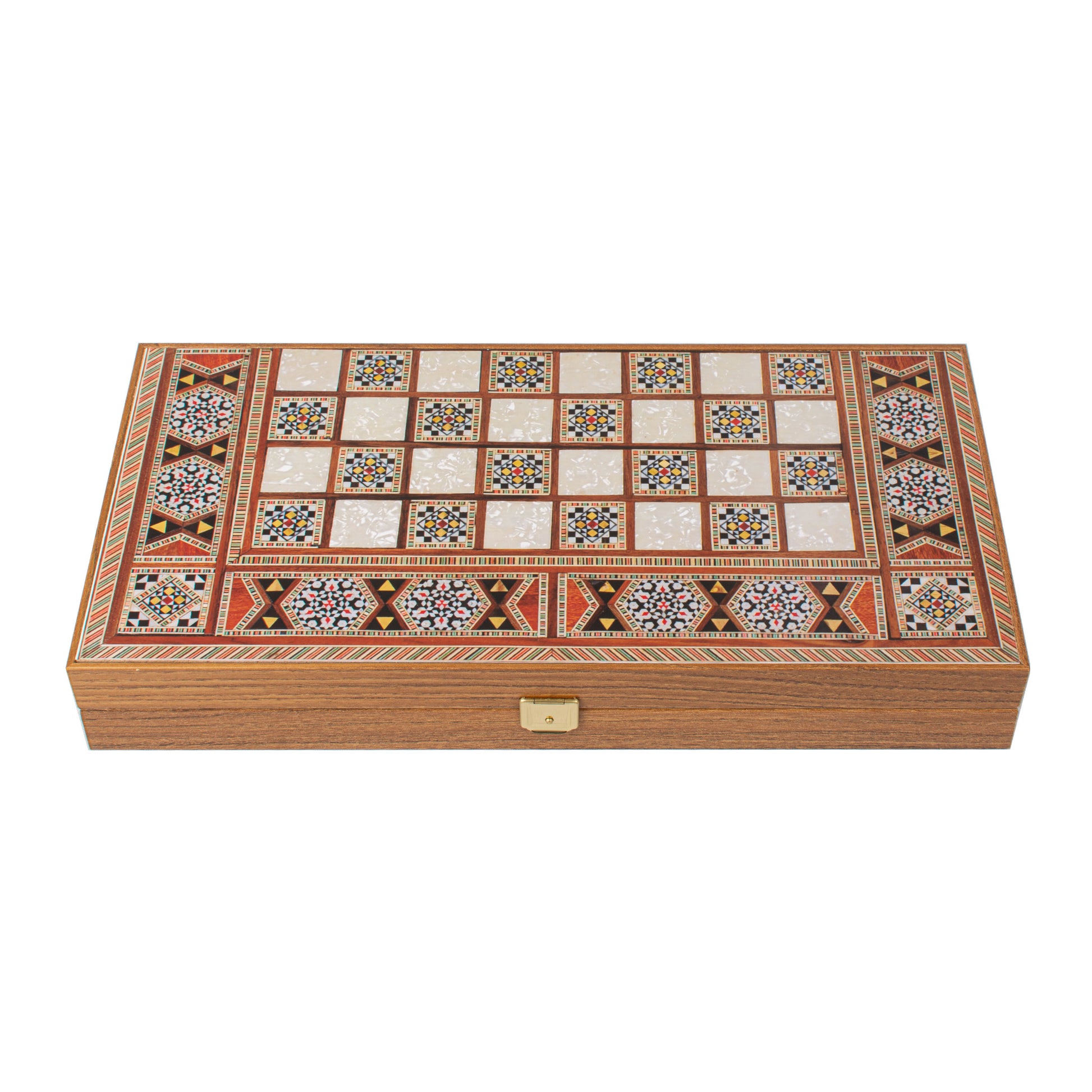 Handcrafted Mosaic Traditional Style Backgammon Set - Classic Design and Quality Materials - Premium Backgammon from MANOPOULOS Chess & Backgammon - Just €29! Shop now at MANOPOULOS Chess & Backgammon