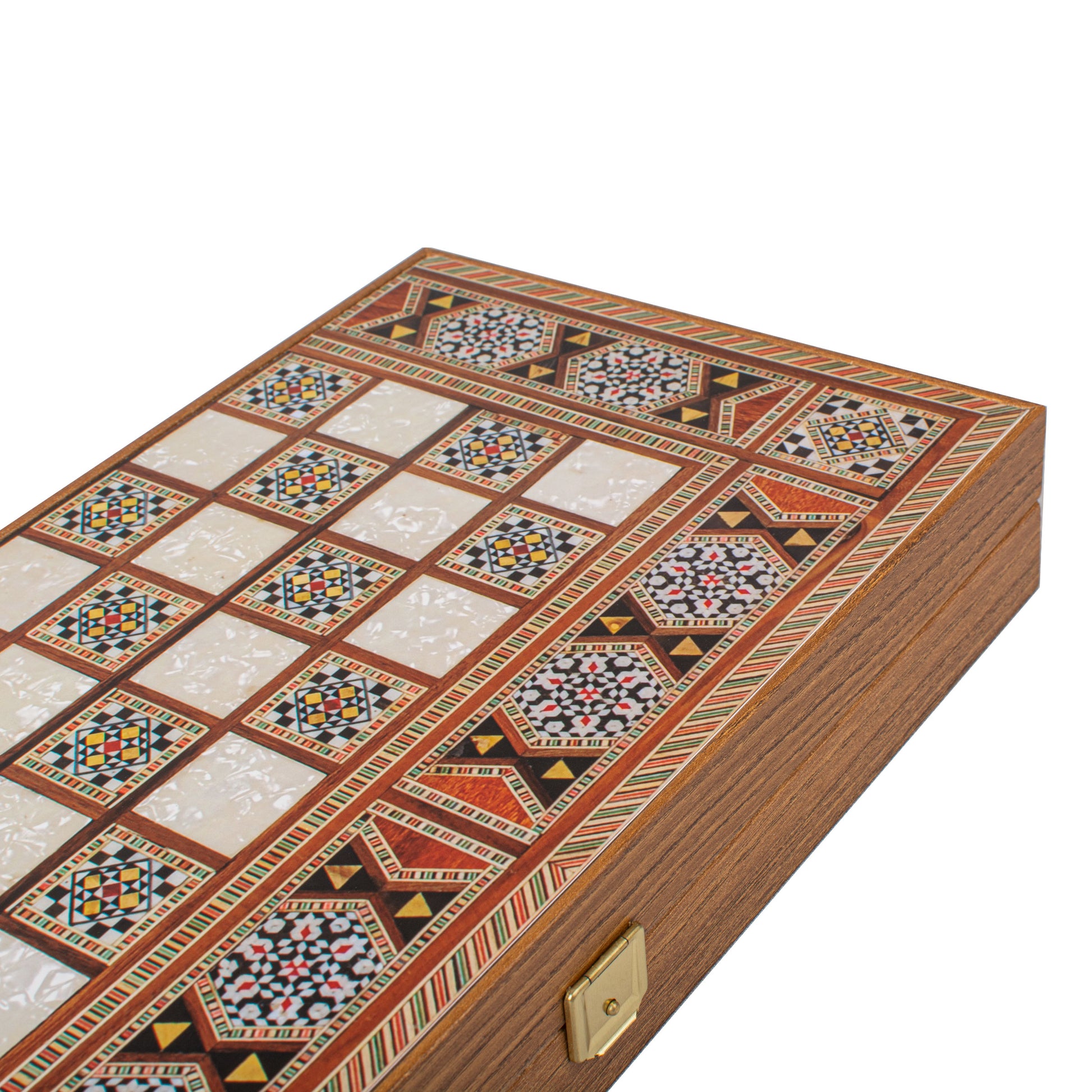 Handcrafted Mosaic Traditional Style Backgammon Set - Classic Design and Quality Materials - Premium Backgammon from MANOPOULOS Chess & Backgammon - Just €29! Shop now at MANOPOULOS Chess & Backgammon