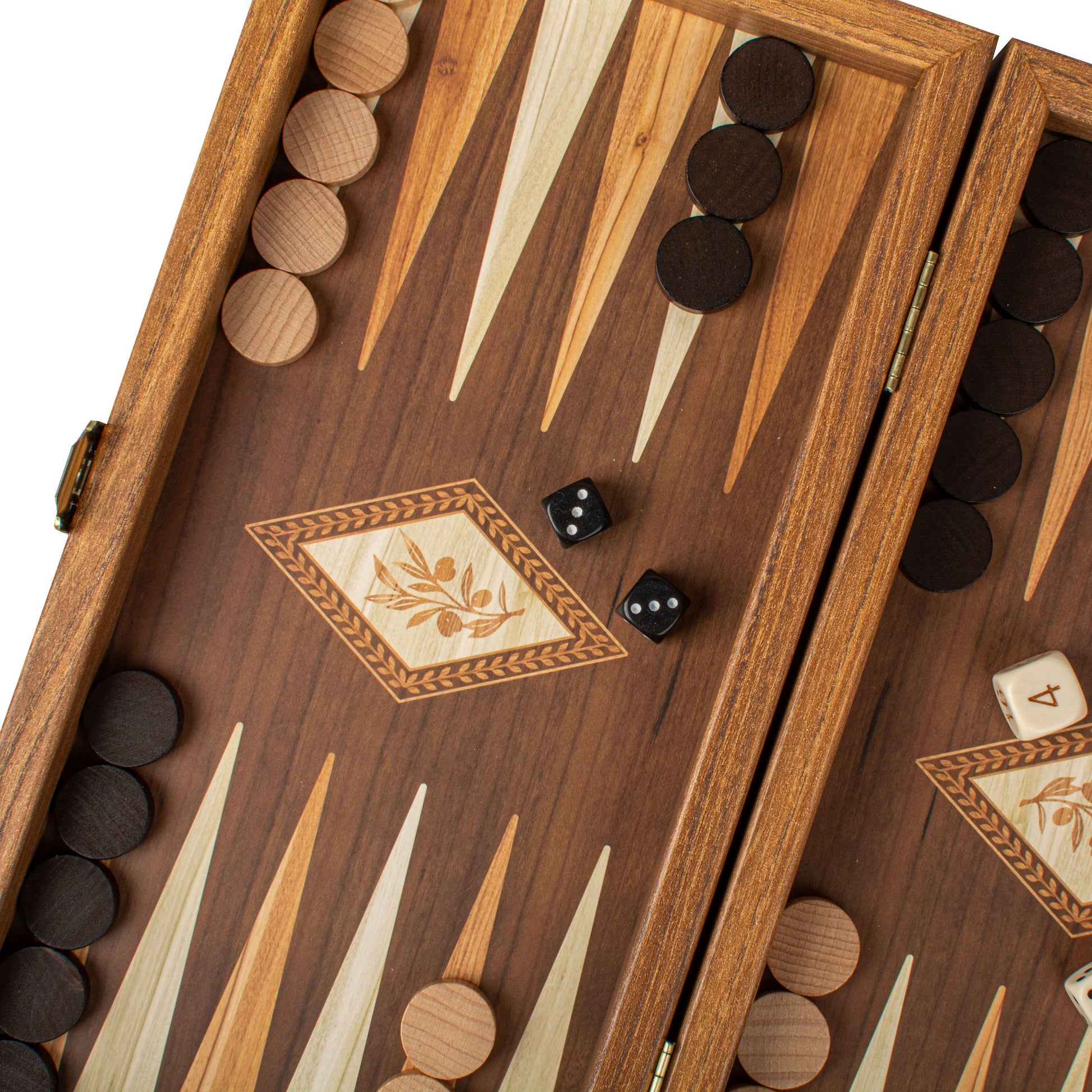 Handcrafted Olive Branch Design Backgammon Set - Classic Design and Quality Materials - Premium Backgammon from MANOPOULOS Chess & Backgammon - Just €29! Shop now at MANOPOULOS Chess & Backgammon