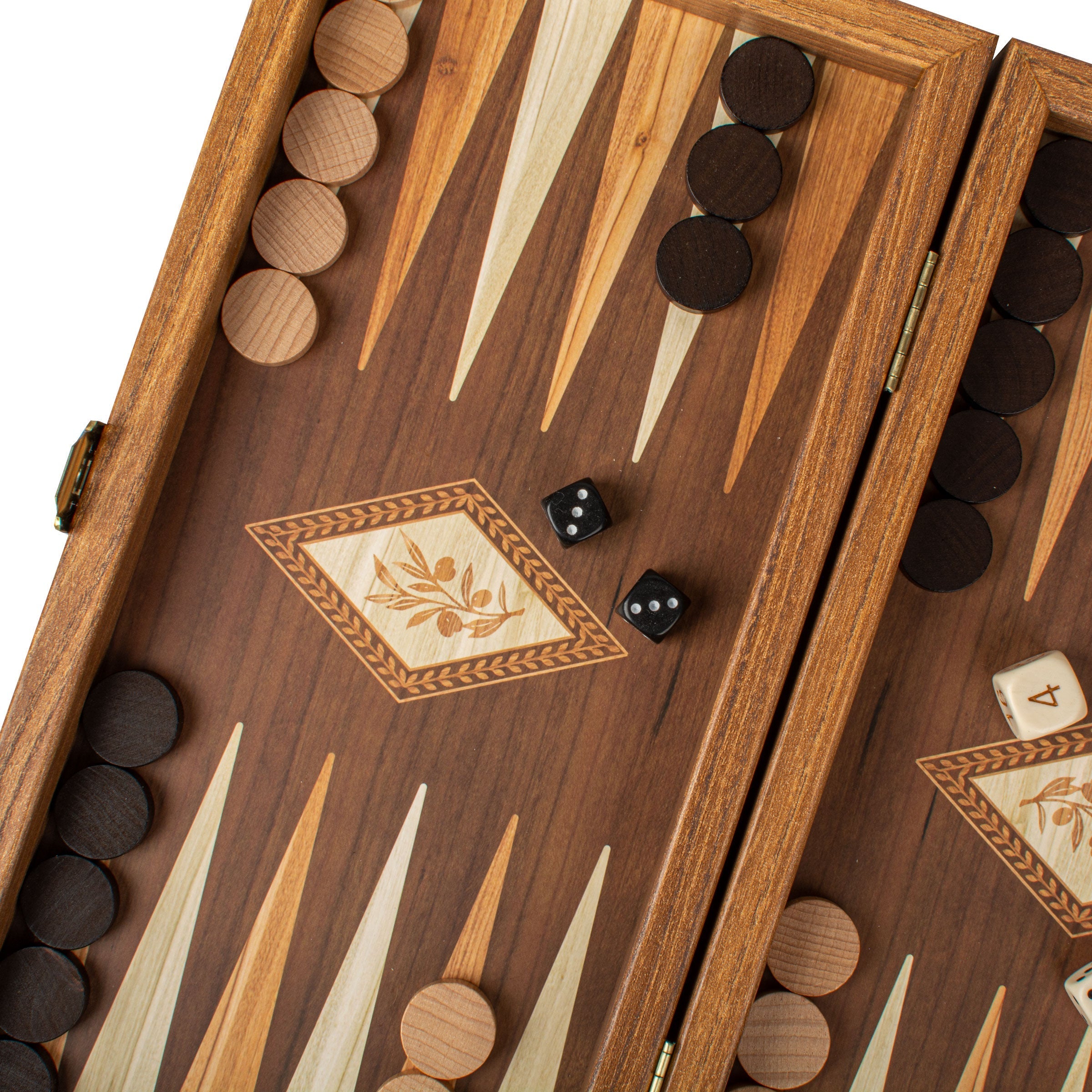Handcrafted Olive Branch Design Backgammon Set - Classic Design and Quality Materials - Premium Backgammon from MANOPOULOS Chess & Backgammon - Just €29! Shop now at MANOPOULOS Chess & Backgammon