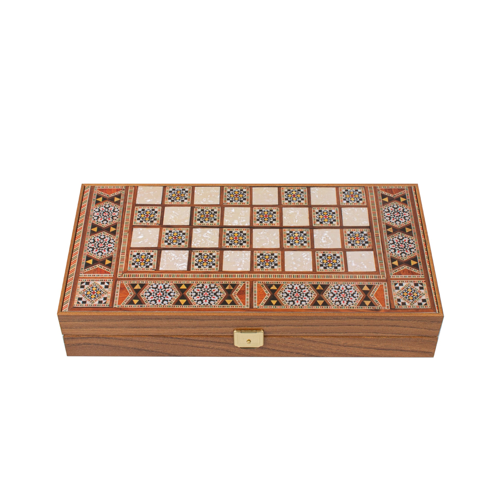 Handcrafted Mosaic Traditional Style Backgammon Set - Classic Design and Quality Materials - Premium Backgammon from MANOPOULOS Chess & Backgammon - Just €29! Shop now at MANOPOULOS Chess & Backgammon