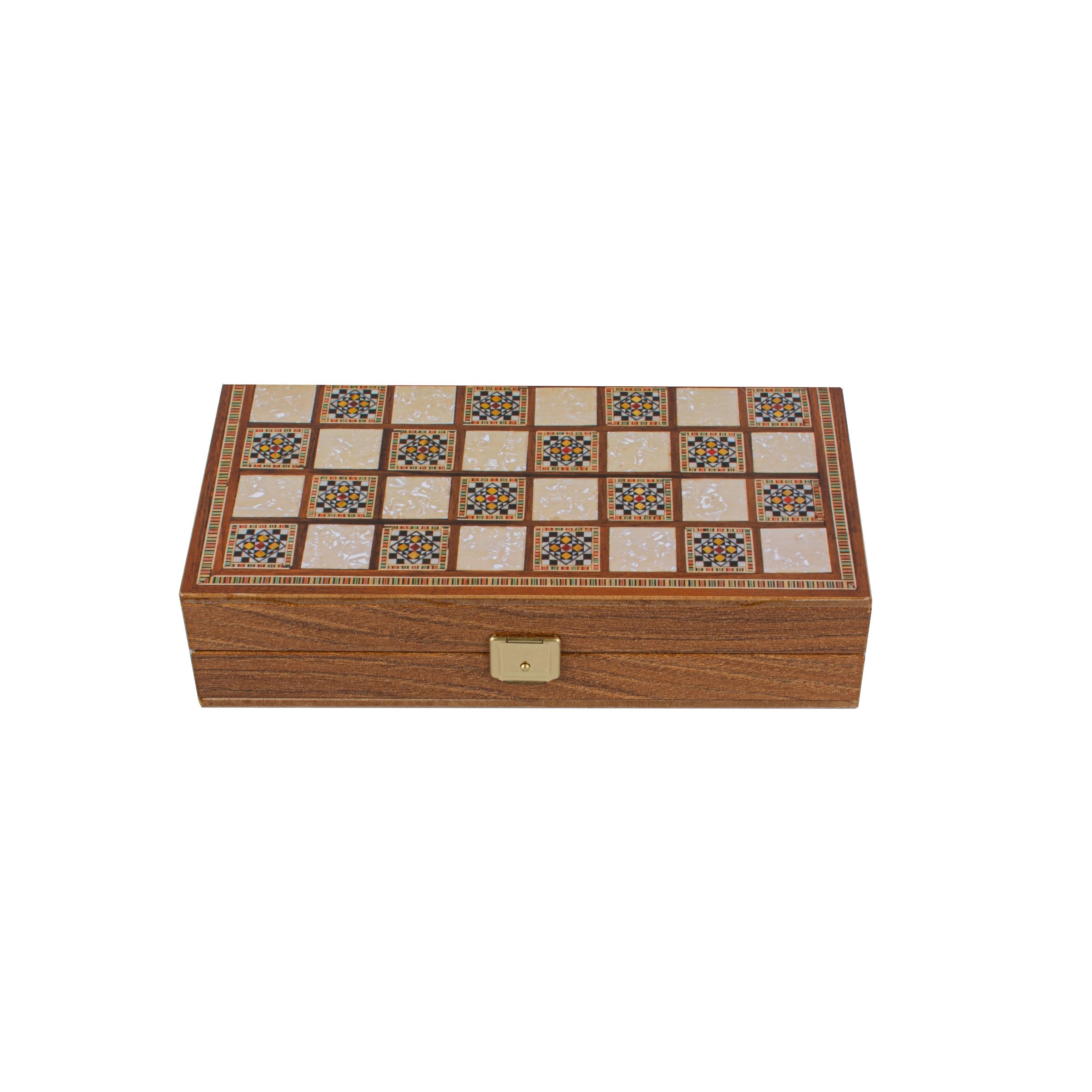 Handcrafted Mosaic Traditional Style Backgammon Set - Classic Design and Quality Materials - Premium Backgammon from MANOPOULOS Chess & Backgammon - Just €29! Shop now at MANOPOULOS Chess & Backgammon