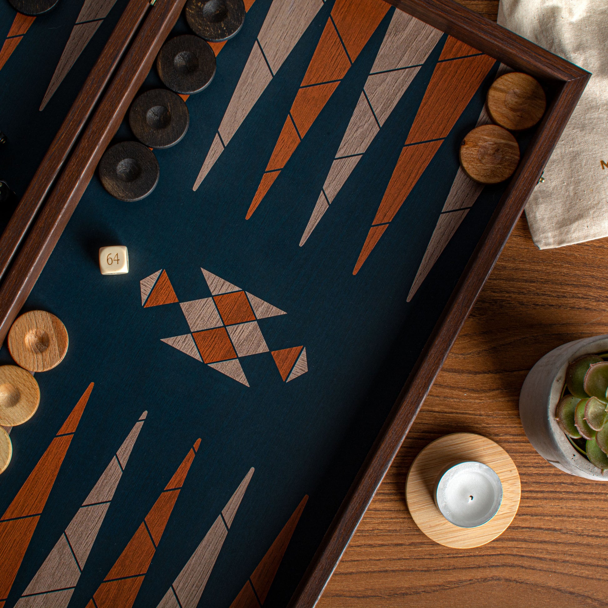 Handcrafted Boho Chic Design Backgammon Set - Elegant Simplicity - Premium Backgammon from MANOPOULOS Chess & Backgammon - Just €84! Shop now at MANOPOULOS Chess & Backgammon
