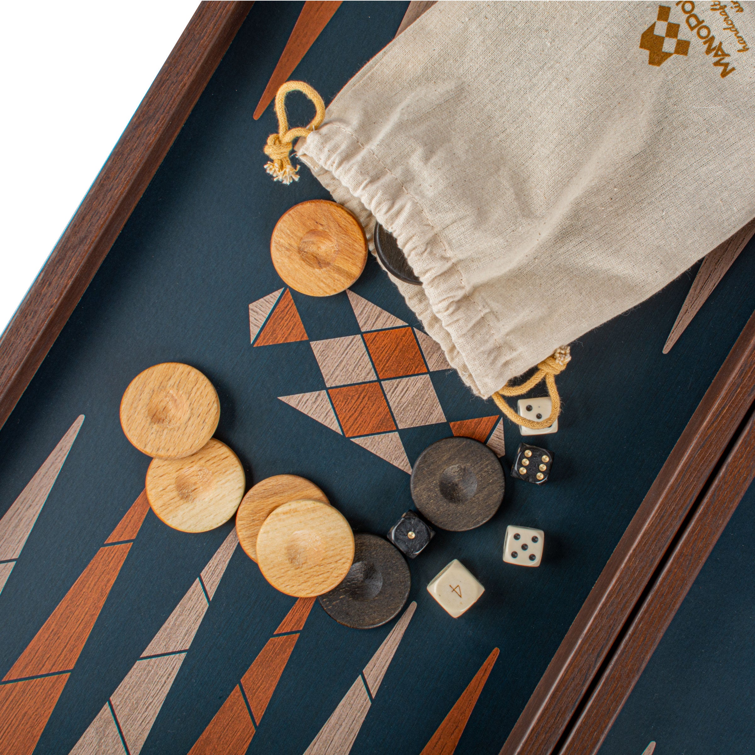 Handcrafted Boho Chic Design Backgammon Set - Elegant Simplicity - Premium Backgammon from MANOPOULOS Chess & Backgammon - Just €84! Shop now at MANOPOULOS Chess & Backgammon