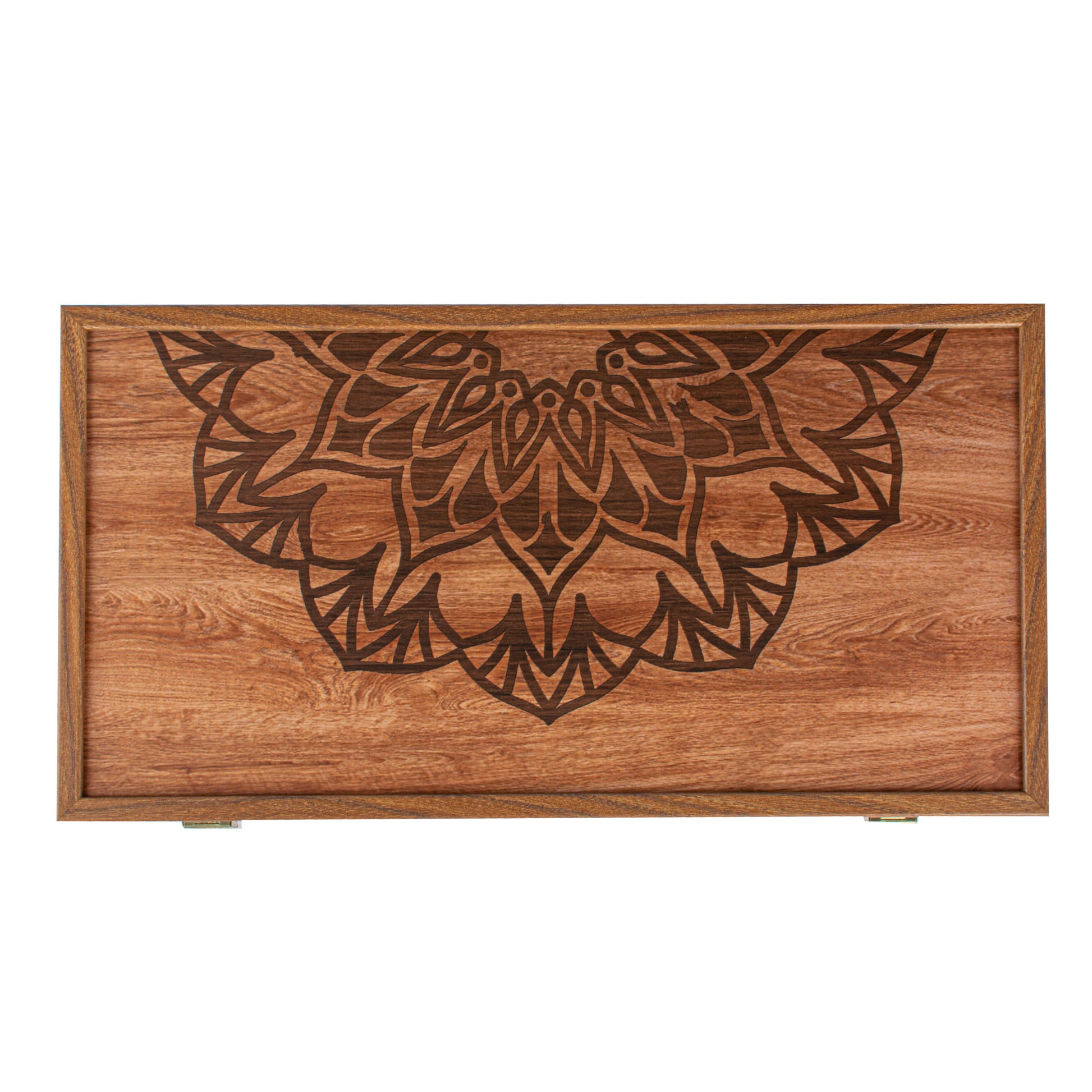 Handcrafted Traditional Mandala Design Backgammon Set - Elegant Simplicity - Premium Backgammon from MANOPOULOS Chess & Backgammon - Just €84! Shop now at MANOPOULOS Chess & Backgammon