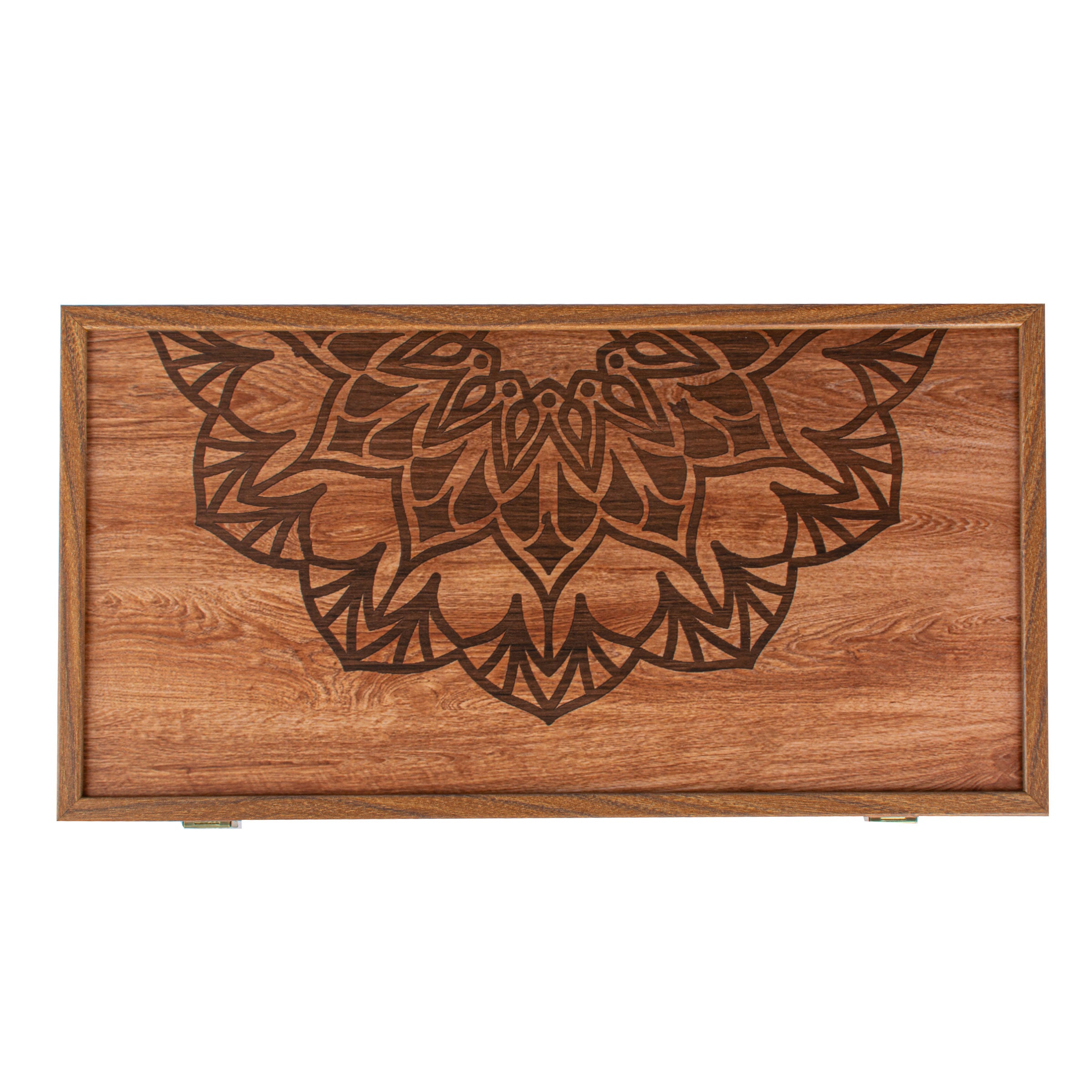 Handcrafted Traditional Mandala Design Backgammon Set - Elegant Simplicity - Premium Backgammon from MANOPOULOS Chess & Backgammon - Just €84! Shop now at MANOPOULOS Chess & Backgammon