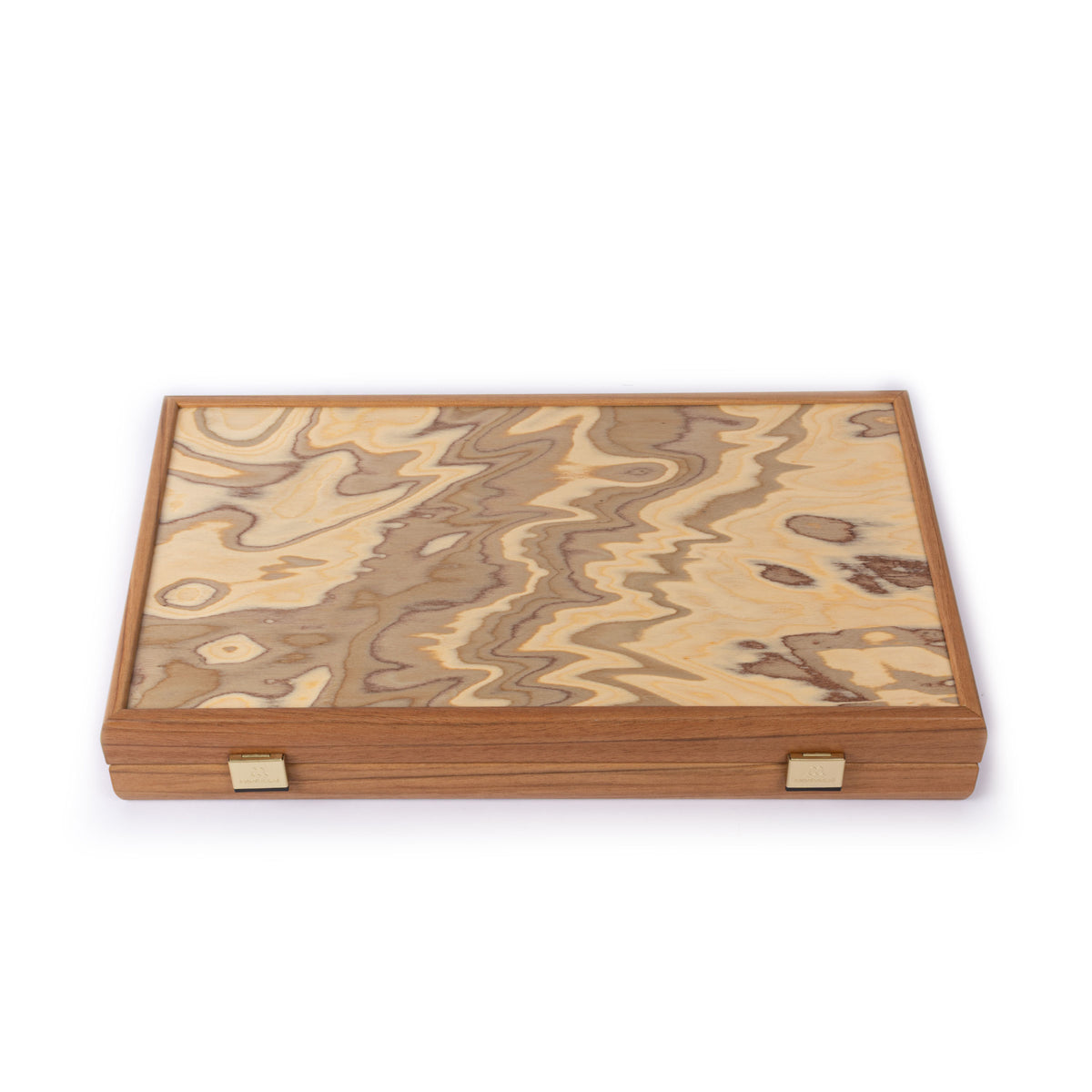 Premium Handcrafted Olive Burl Backgammon Set with Olive Wood Checkers