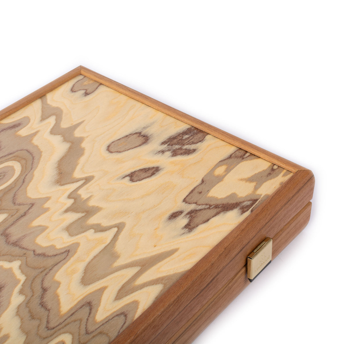 Premium Handcrafted Olive Burl Backgammon Set with Olive Wood Checkers
