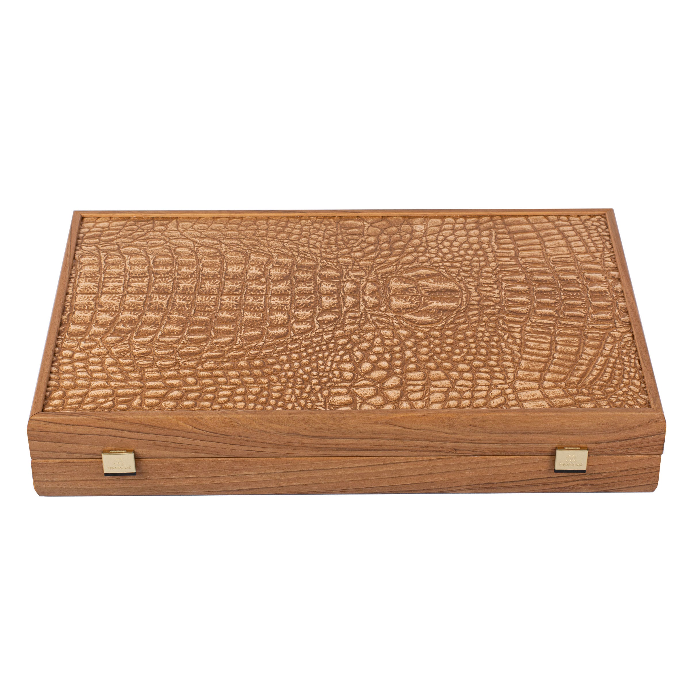 Premium Handcrafted Crocodile Tote in Ivory with Brown Finish