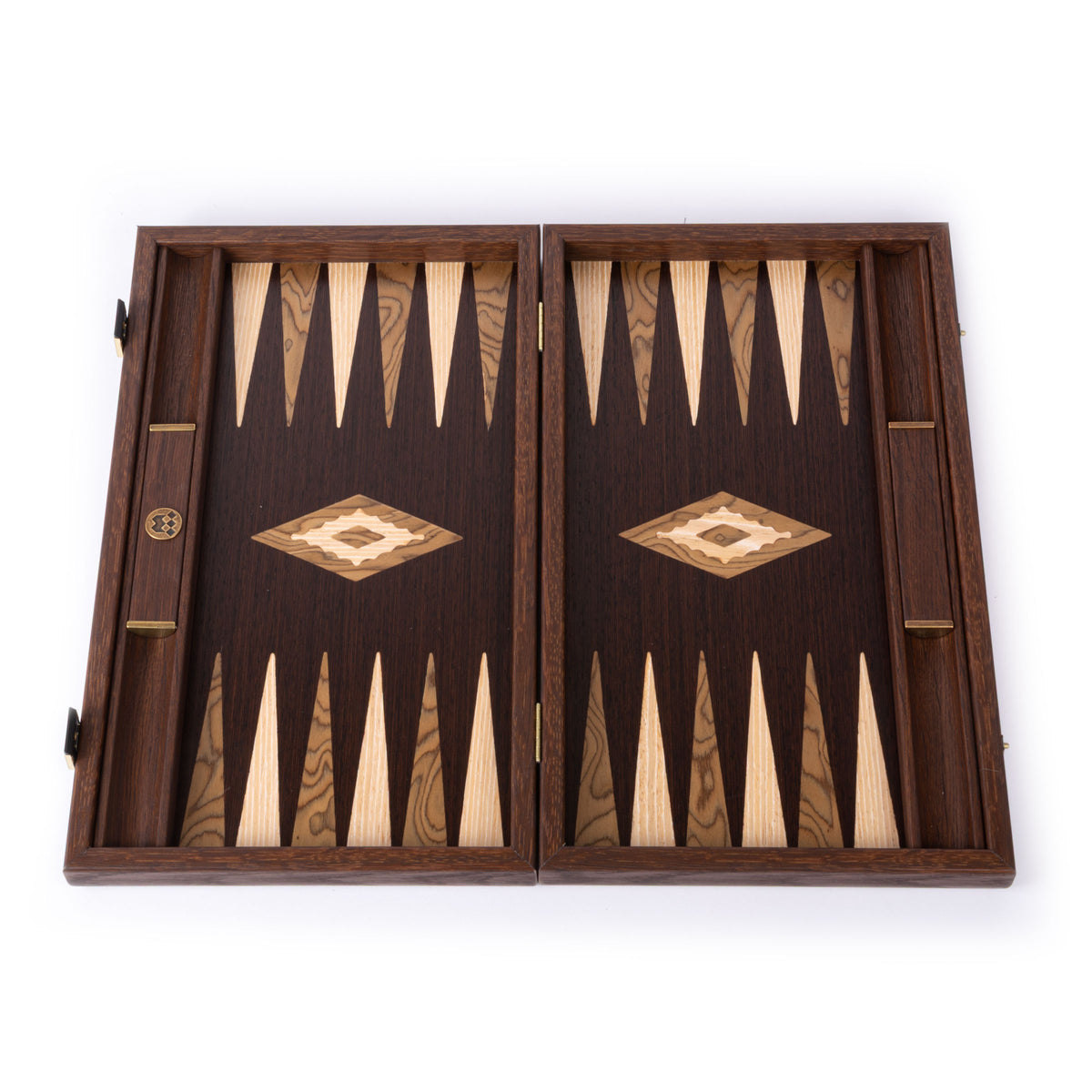 Premium Handgjord Wenge med Walnut Burl Backgammon Set
