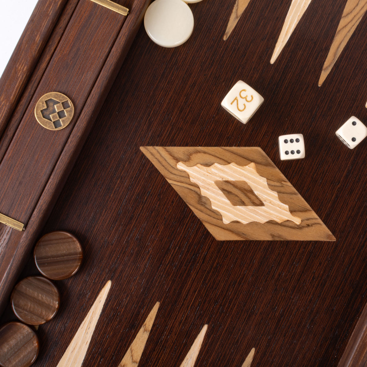 Premium Handgjord Wenge med Walnut Burl Backgammon Set
