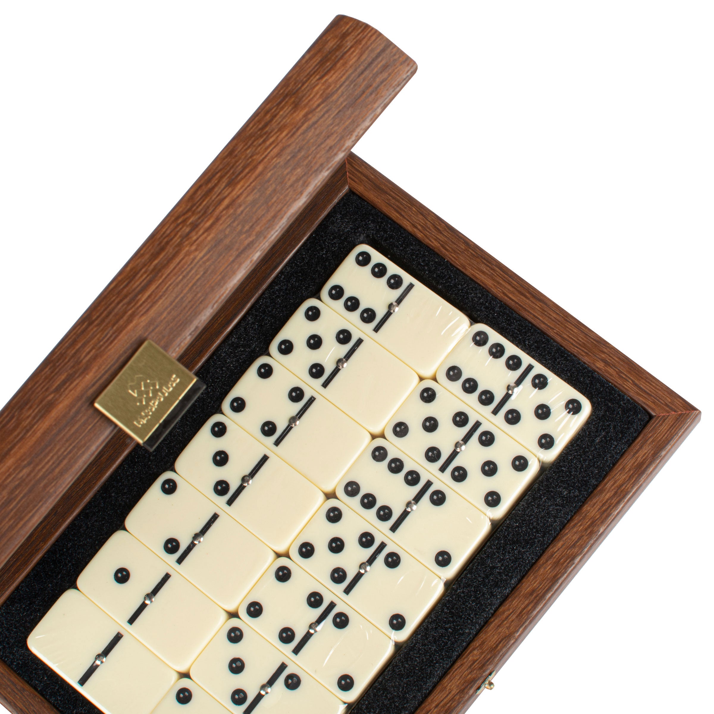Luxury Domino Set in Wooden Case with California Walnut Burl - Premium Dominoes from MANOPOULOS Chess & Backgammon - Just €62.50! Shop now at MANOPOULOS Chess & Backgammon