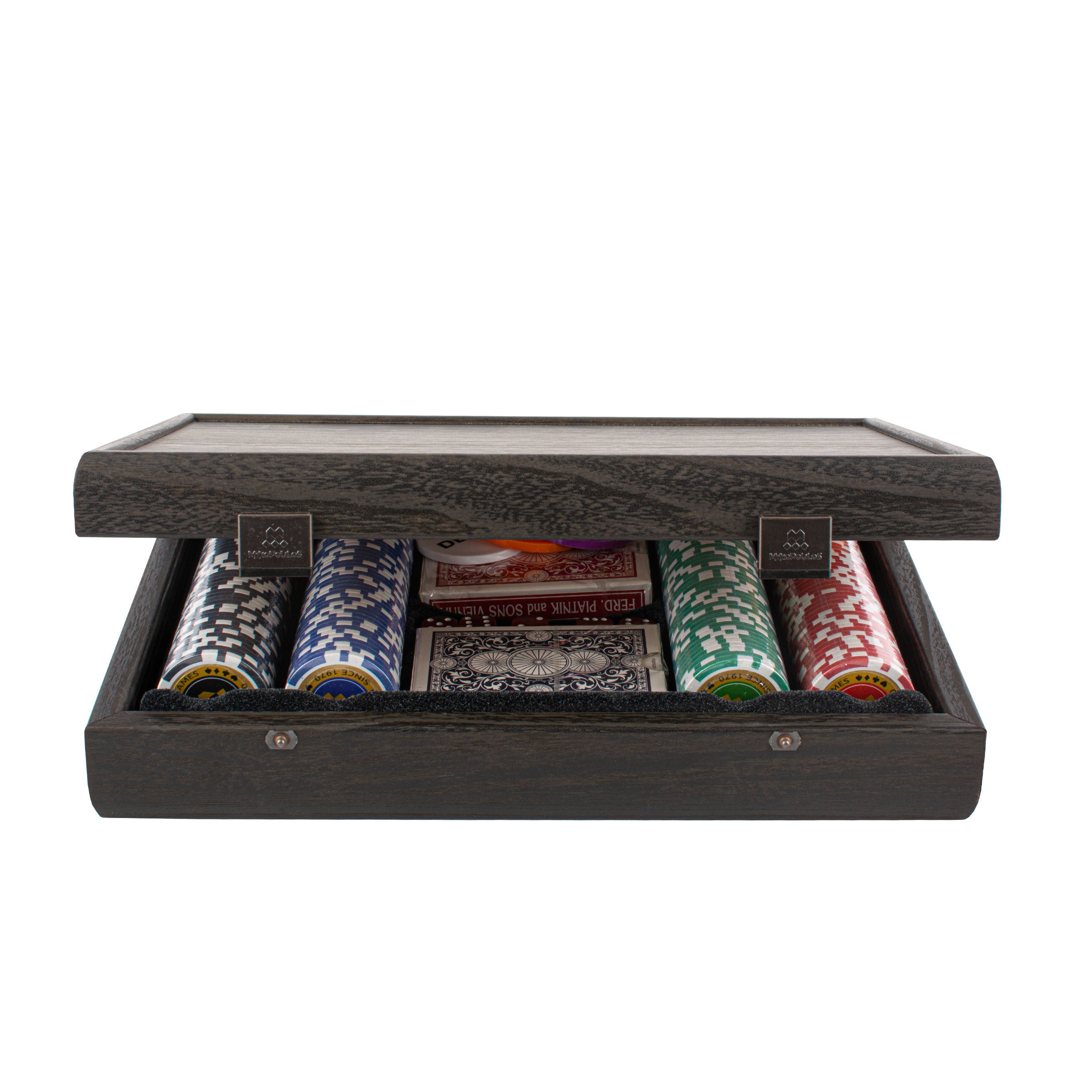 Luxury Poker Set in Black Wooden Replica Case - Handcrafted Game Set - Premium Poker Set from MANOPOULOS Chess & Backgammon - Just €146! Shop now at MANOPOULOS Chess & Backgammon