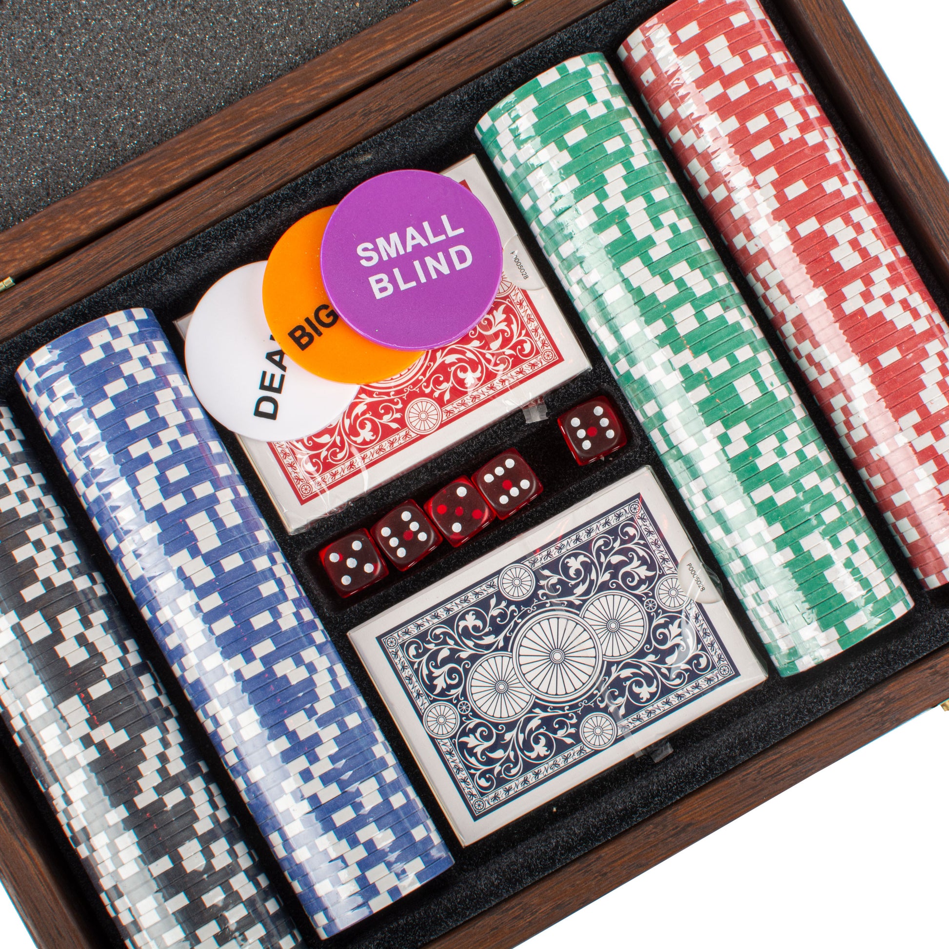 Luxury Poker Set in Dark Walnut Wooden Replica Case - Premium Poker Set from MANOPOULOS Chess & Backgammon - Just €146! Shop now at MANOPOULOS Chess & Backgammon