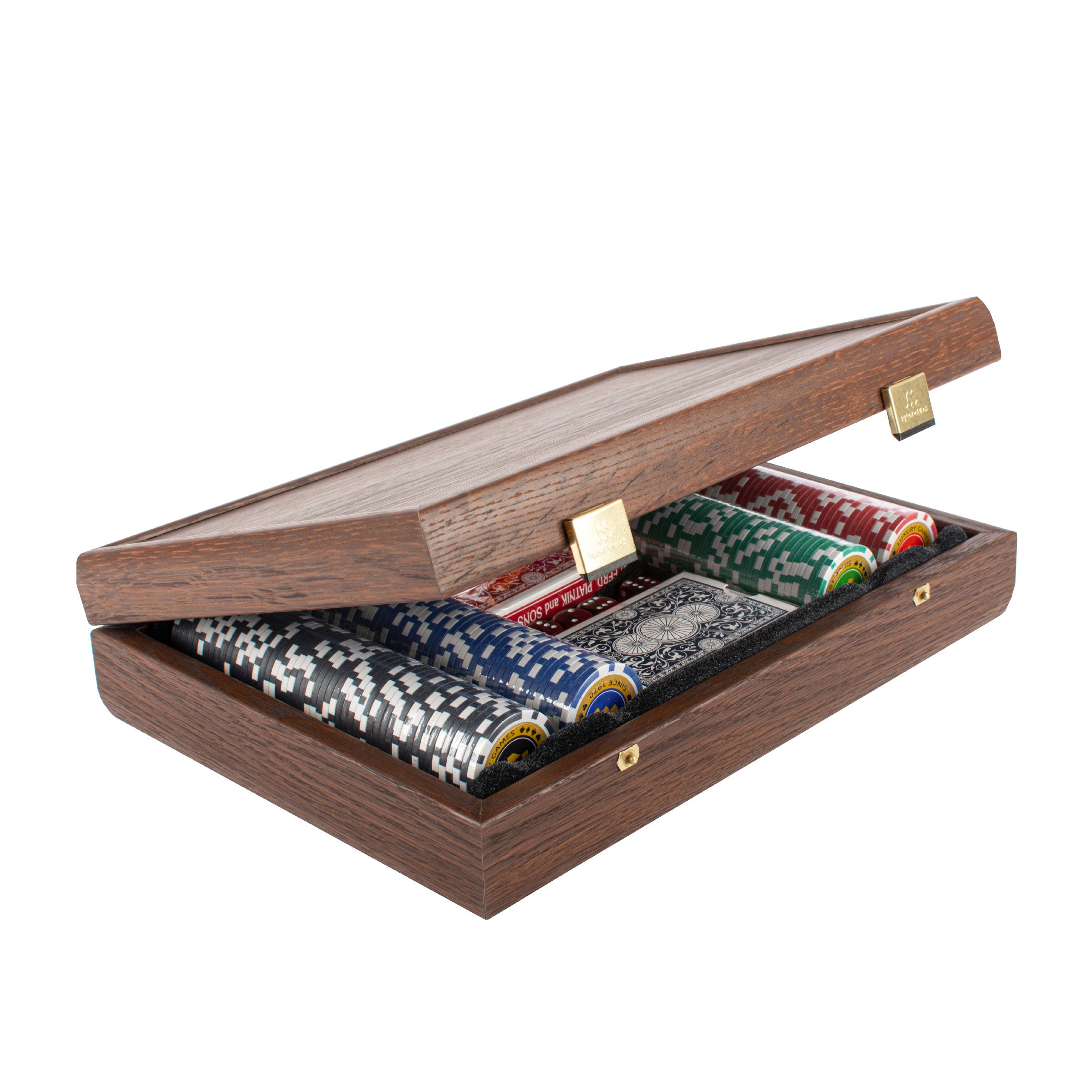 Luxury Poker Set in Dark Walnut Wooden Replica Case - Premium Poker Set from MANOPOULOS Chess & Backgammon - Just €146! Shop now at MANOPOULOS Chess & Backgammon