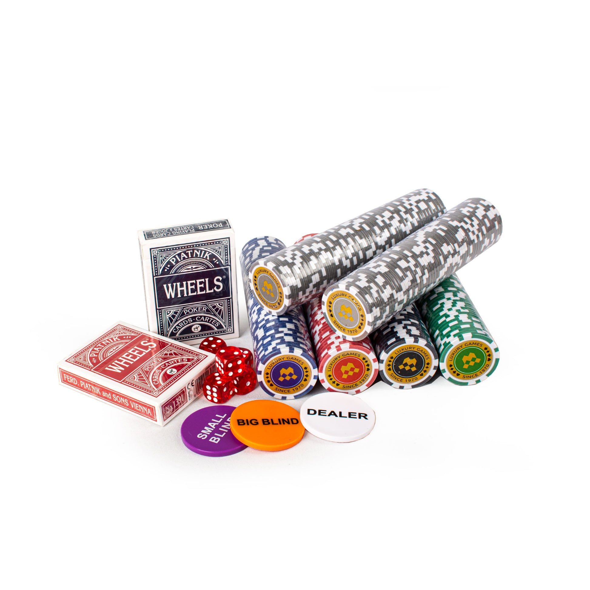 Luxury Poker Set in Dark Walnut Wooden Replica Case - Premium Poker Set from MANOPOULOS Chess & Backgammon - Just €173! Shop now at MANOPOULOS Chess & Backgammon