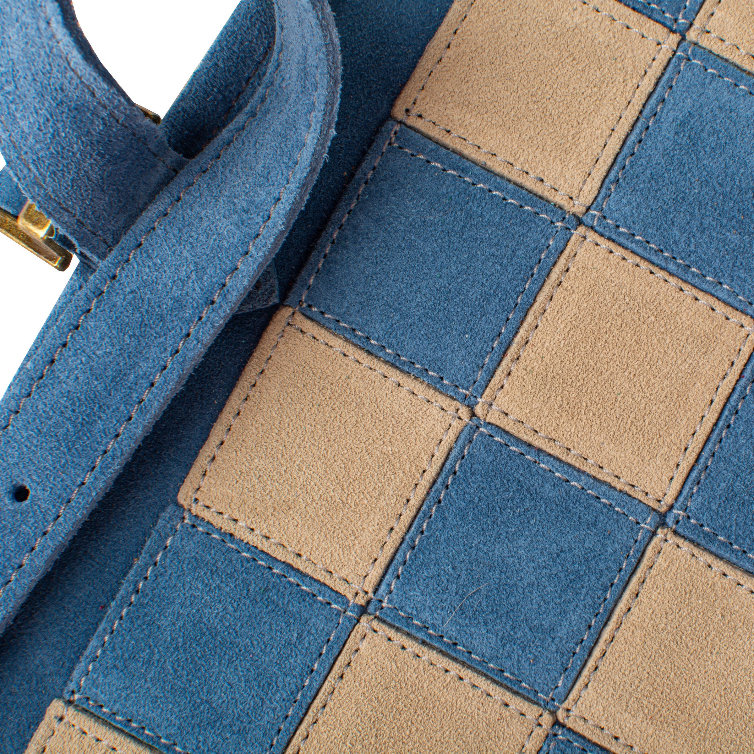 Premium Handcrafted Denim Blue Suede Roll-Up Chess Set with Metal Chessmen - Premium Chess from MANOPOULOS Chess & Backgammon - Just €192! Shop now at MANOPOULOS Chess & Backgammon