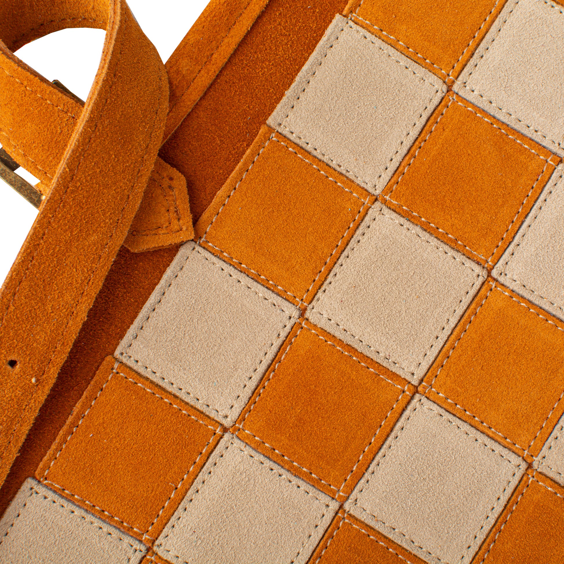 Premium Handcrafted Cinnamon Brown Suede Roll-Up Chess Set with Metal Chessmen - Premium Chess from MANOPOULOS Chess & Backgammon - Just €192! Shop now at MANOPOULOS Chess & Backgammon