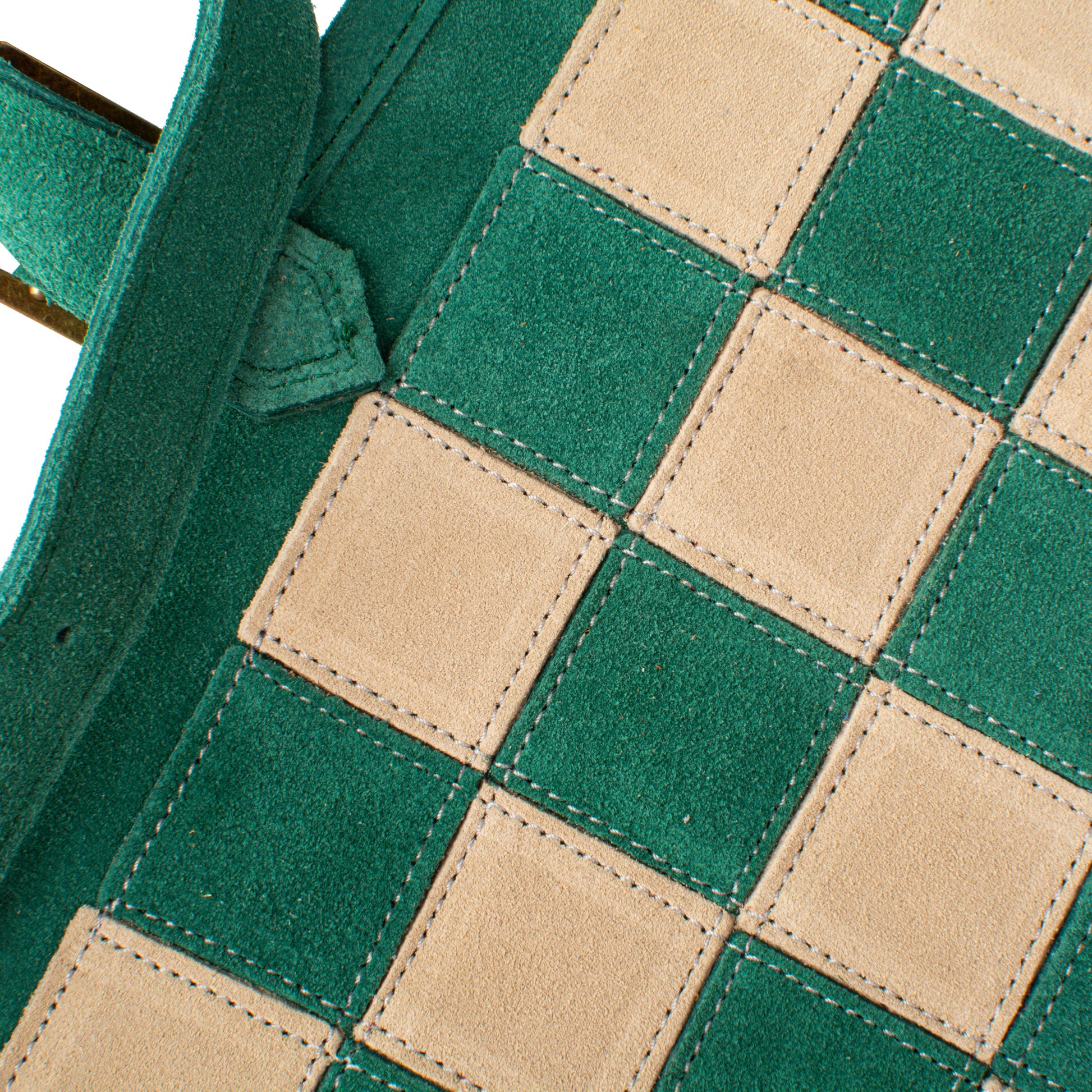 Premium Handcrafted Forest Green Suede Roll-Up Chess Set with Metal Chessmen - Premium Chess from MANOPOULOS Chess & Backgammon - Just €192! Shop now at MANOPOULOS Chess & Backgammon