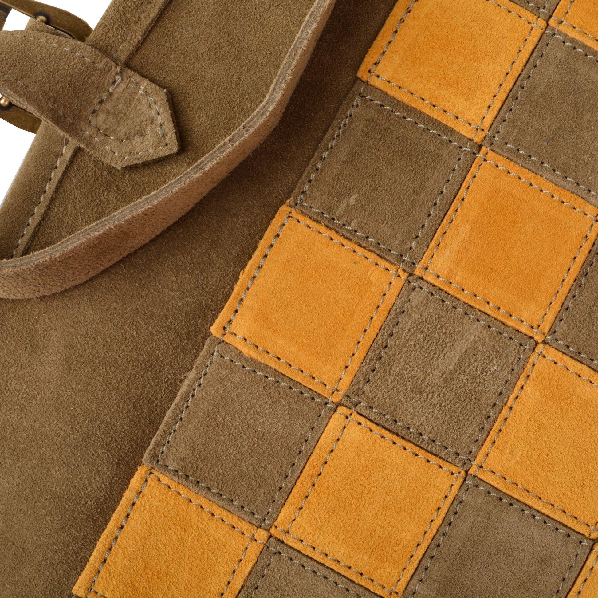 Premium Handcrafted Khaki Brown Suede Roll-Up Chess Set with Metal Chessmen - Premium Chess from MANOPOULOS Chess & Backgammon - Just €192! Shop now at MANOPOULOS Chess & Backgammon