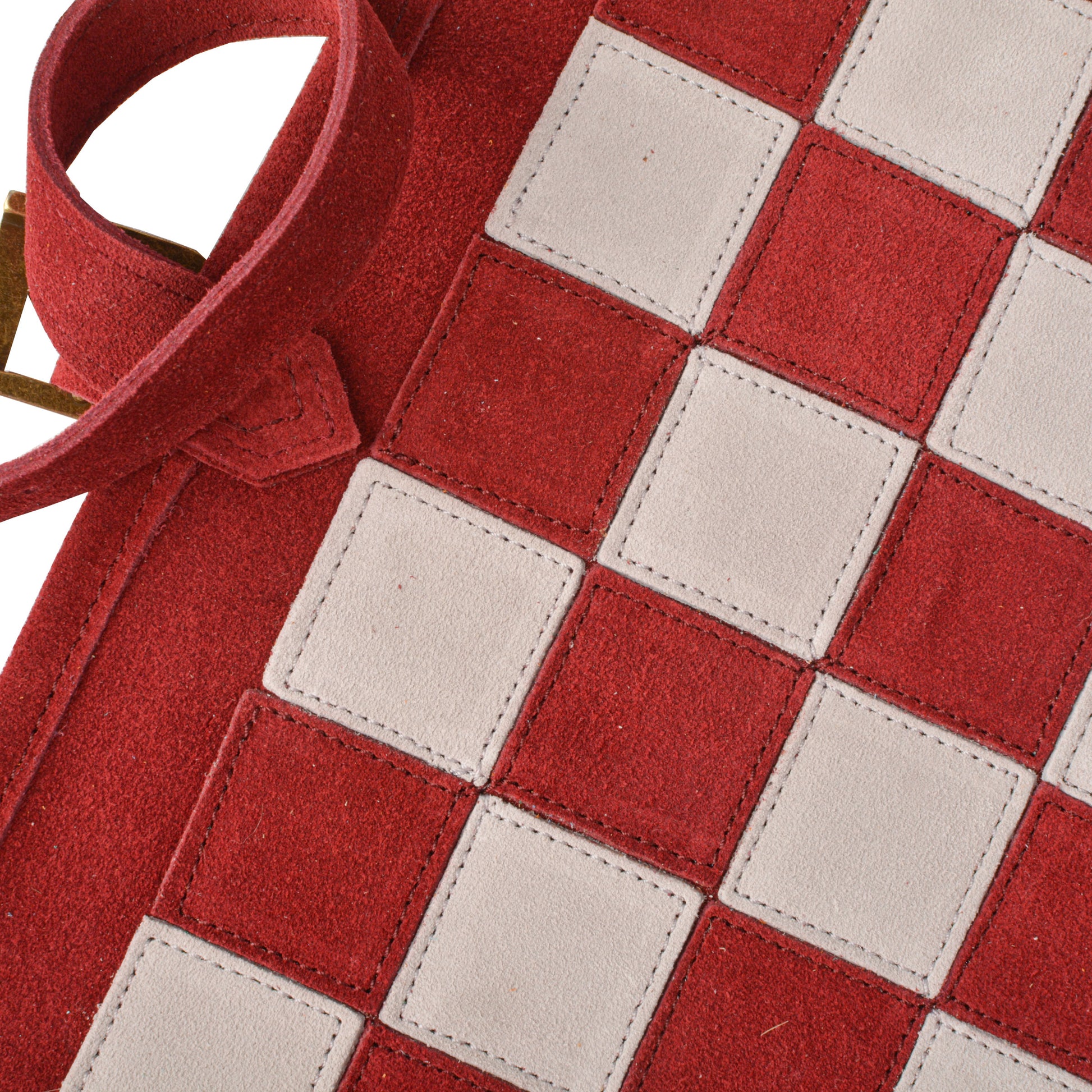 Premium Handcrafted Burgundy Red Suede Roll-Up Chess Set with Metal Chessmen - Premium Chess from MANOPOULOS Chess & Backgammon - Just €192! Shop now at MANOPOULOS Chess & Backgammon