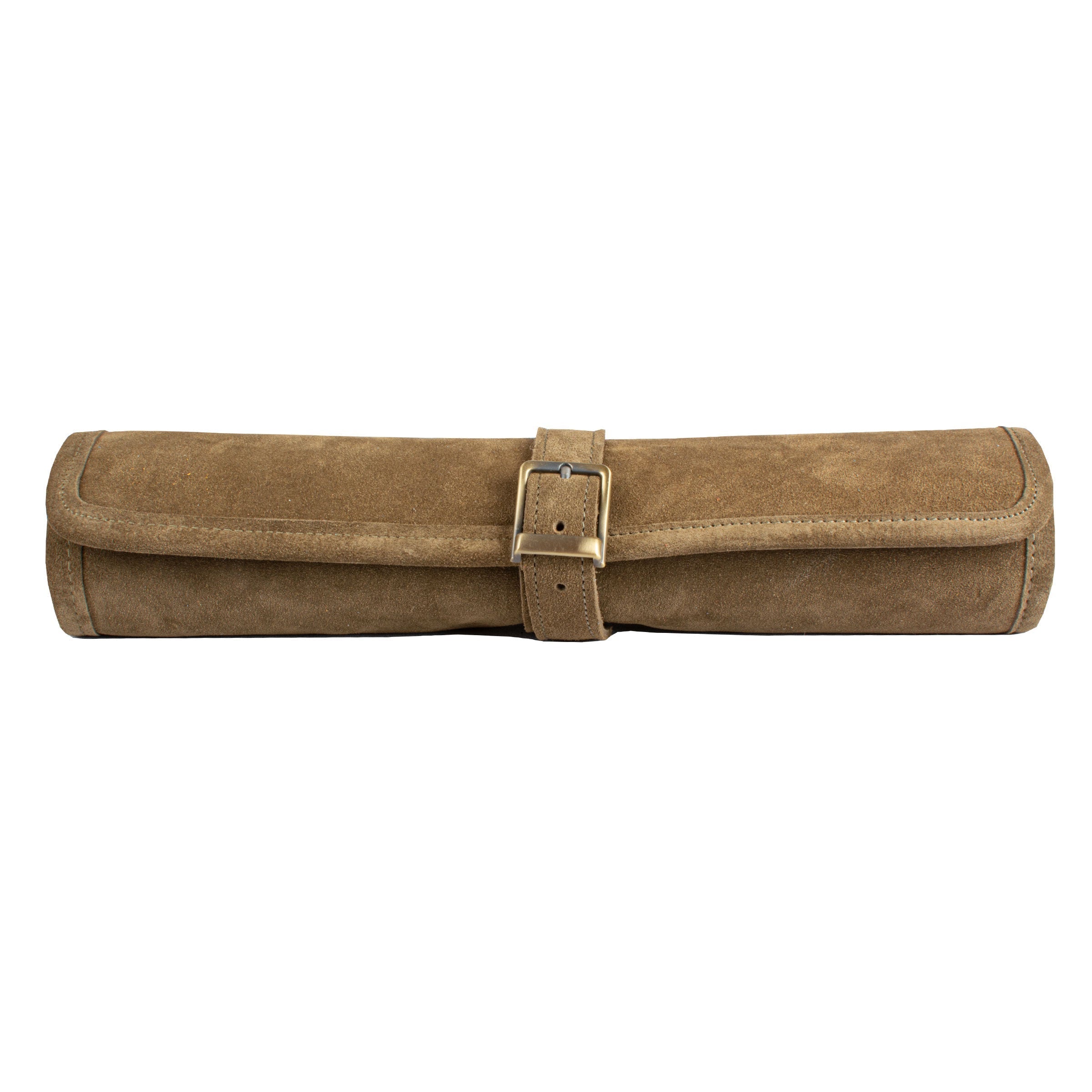 Premium Handcrafted Khaki Brown Suede Roll-Up Backgammon Set - Premium Backgammon from MANOPOULOS Chess & Backgammon - Just €159! Shop now at MANOPOULOS Chess & Backgammon