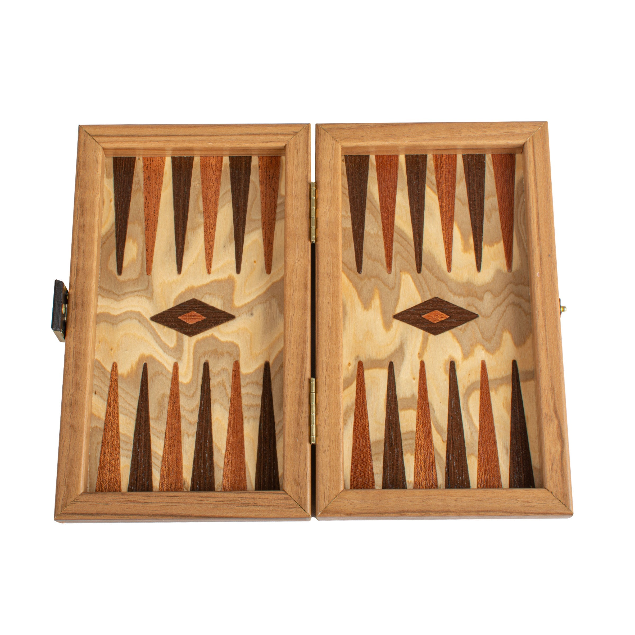 Handcrafted Olive Burl Backgammon Set with Oak Wood Checkers