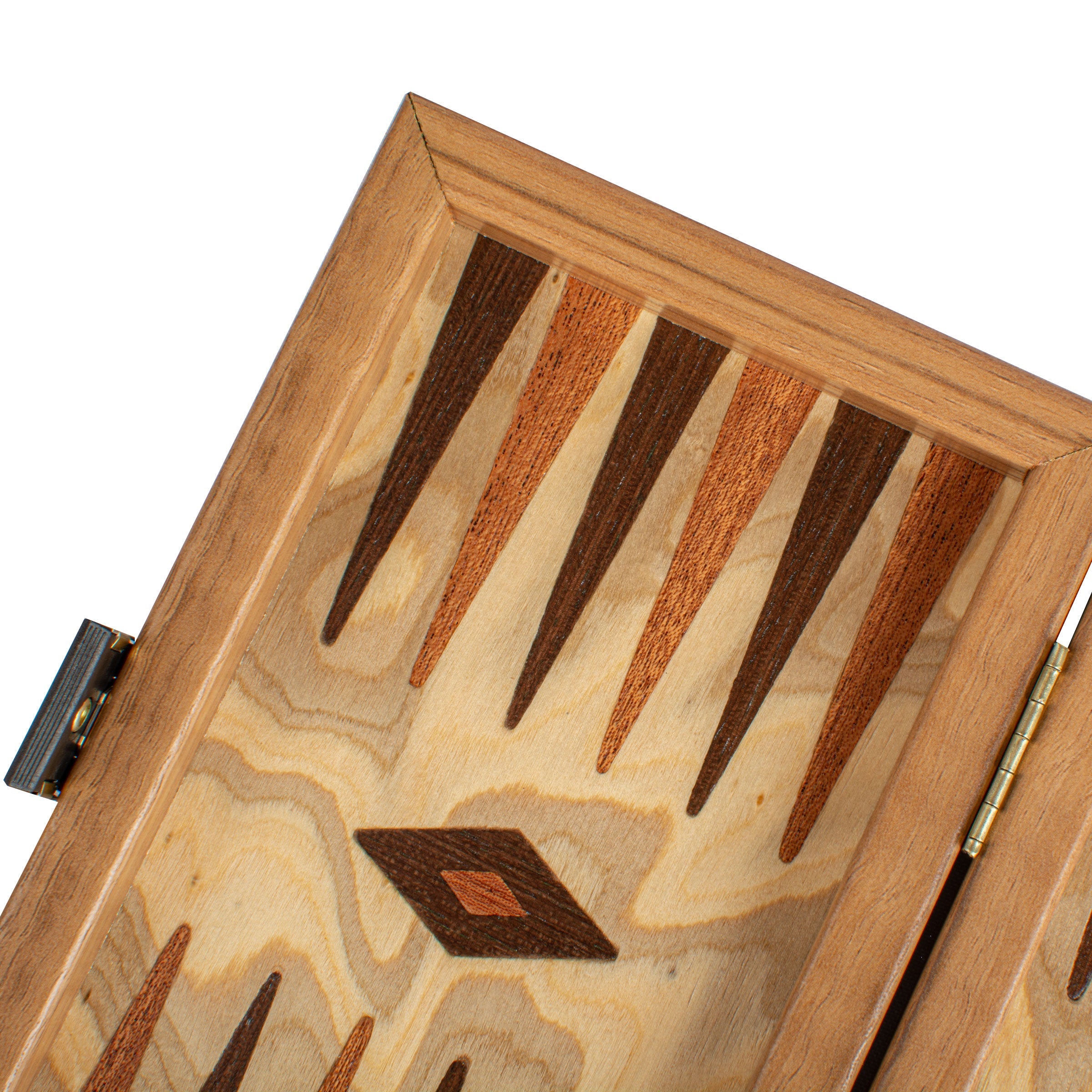 Handcrafted Olive Burl Backgammon Set with Oak Wood Checkers