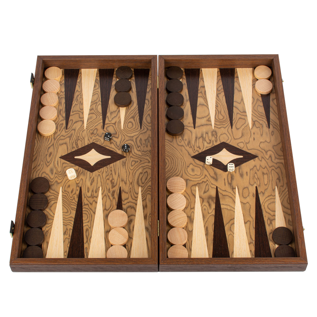 Handcrafted Premium Walnut Burl Backgammon Set - Premium Backgammon from MANOPOULOS Chess & Backgammon - Just €43.50! Shop now at MANOPOULOS Chess & Backgammon