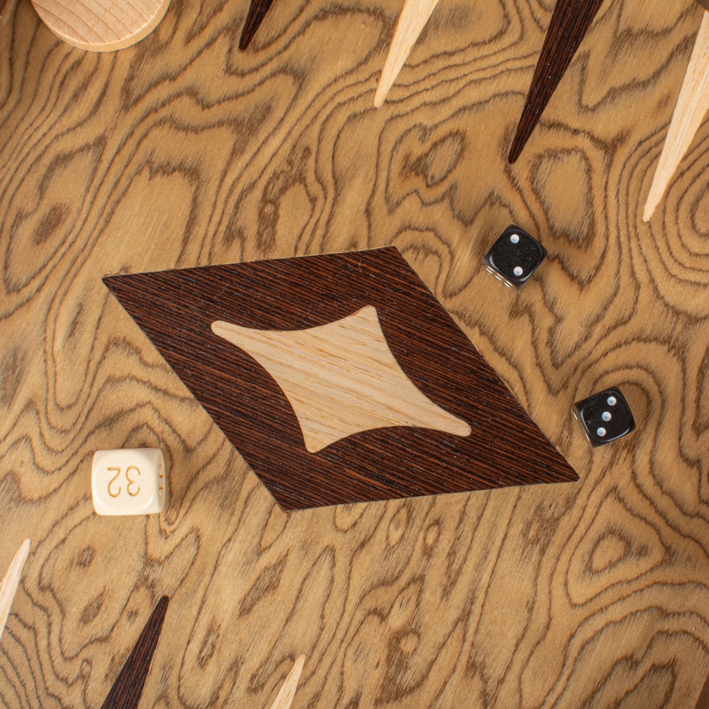 Handgemaakte Premium Walnoot Burl Backgammon-set