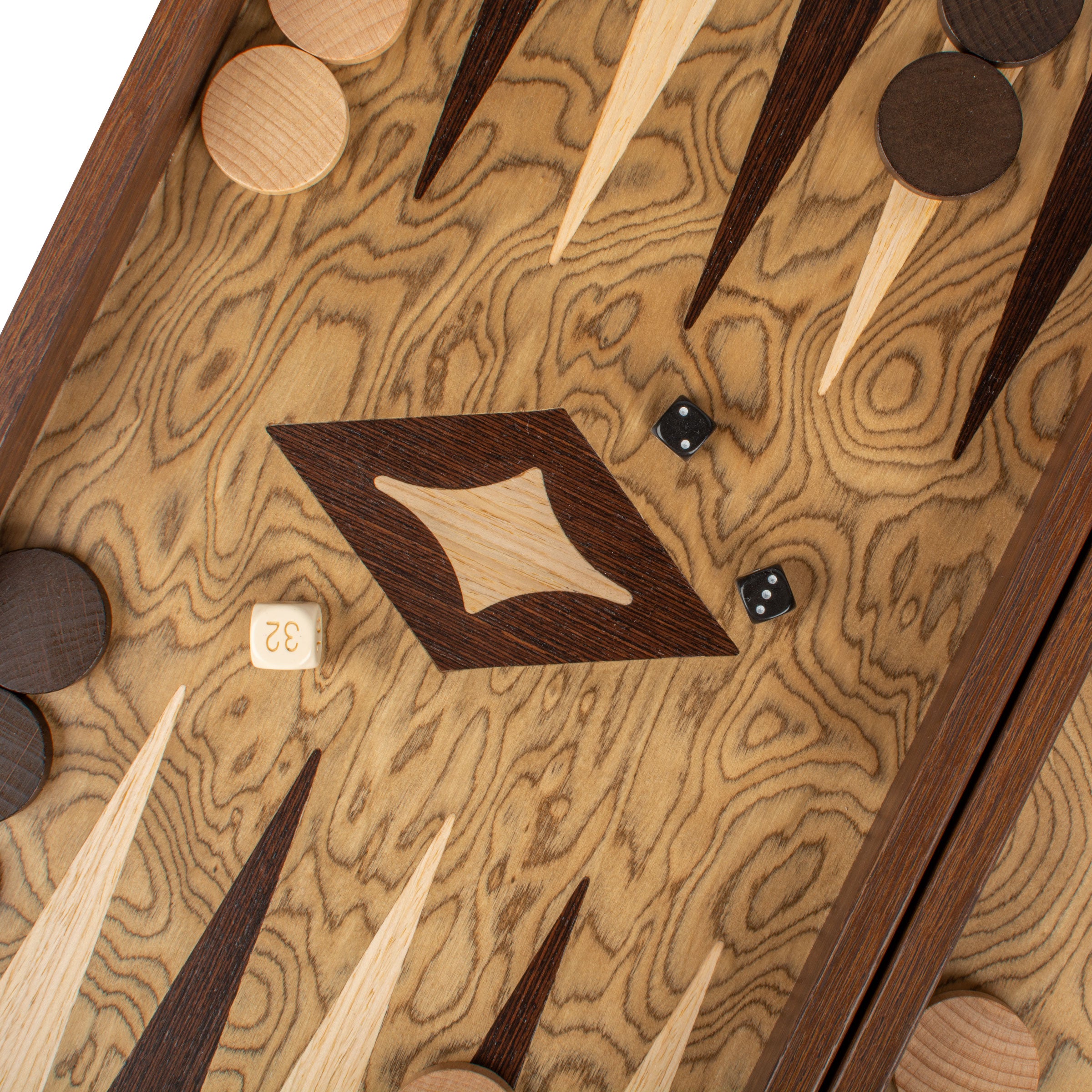 Handcrafted Premium Walnut Burl Backgammon Set - Premium Backgammon from MANOPOULOS Chess & Backgammon - Just €43.50! Shop now at MANOPOULOS Chess & Backgammon