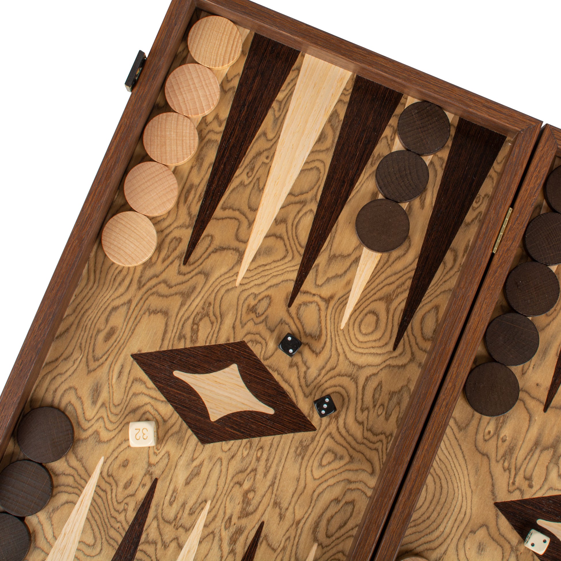 Handcrafted Premium Walnut Burl Backgammon Set - Premium Backgammon from MANOPOULOS Chess & Backgammon - Just €43.50! Shop now at MANOPOULOS Chess & Backgammon