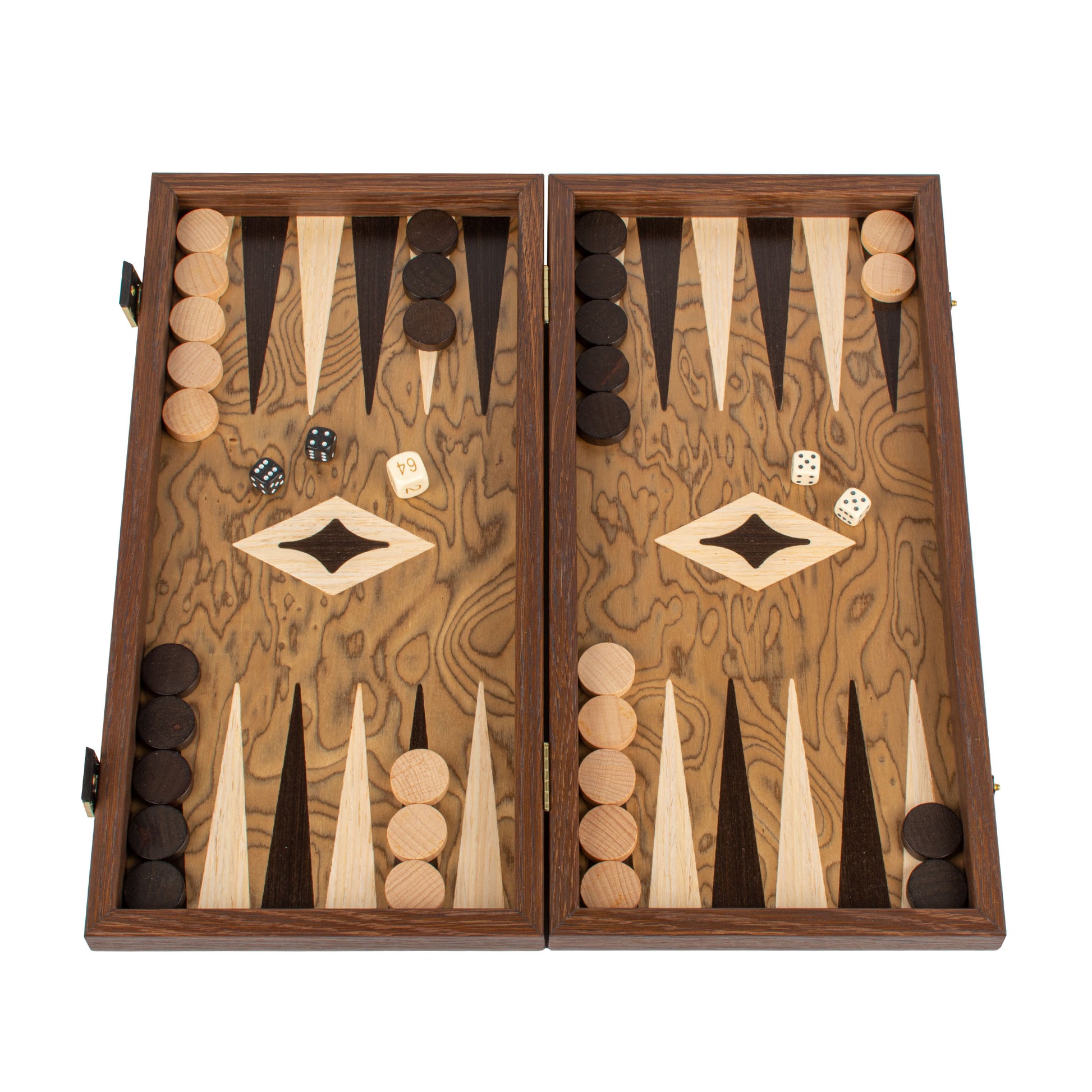 Handcrafted Premium Walnut Burl Backgammon Set - Premium Backgammon from MANOPOULOS Chess & Backgammon - Just €43.50! Shop now at MANOPOULOS Chess & Backgammon