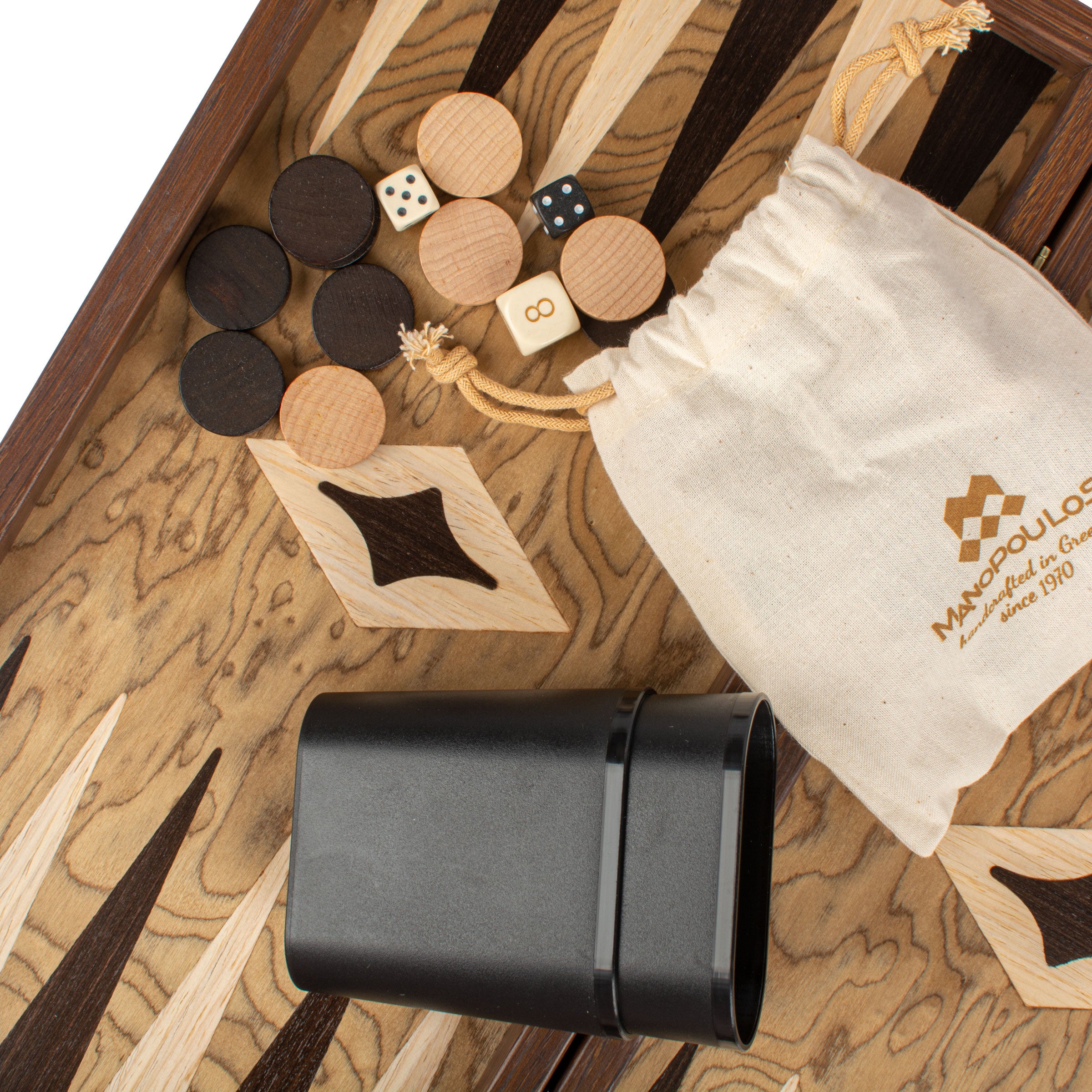Handgemaakte Premium Walnoot Burl Backgammon-set