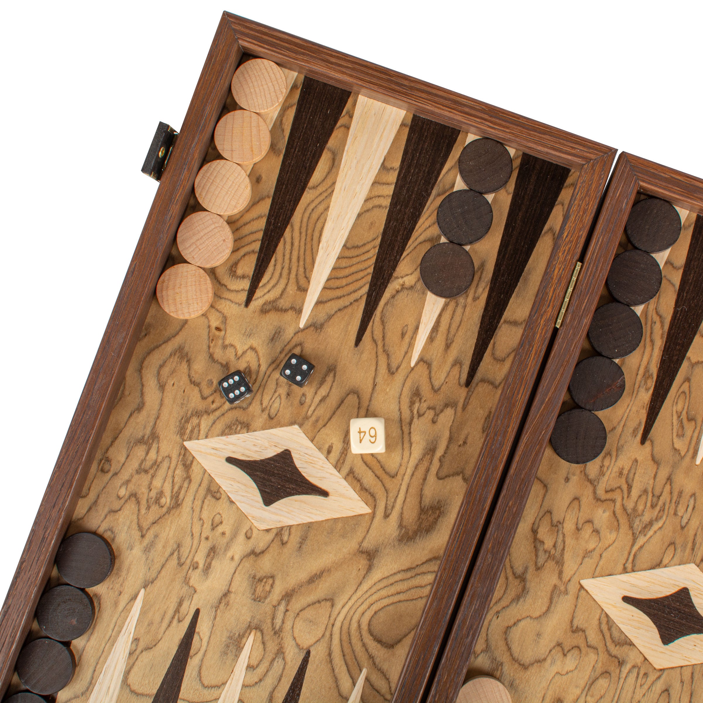 Handgemaakte Premium Walnoot Burl Backgammon-set