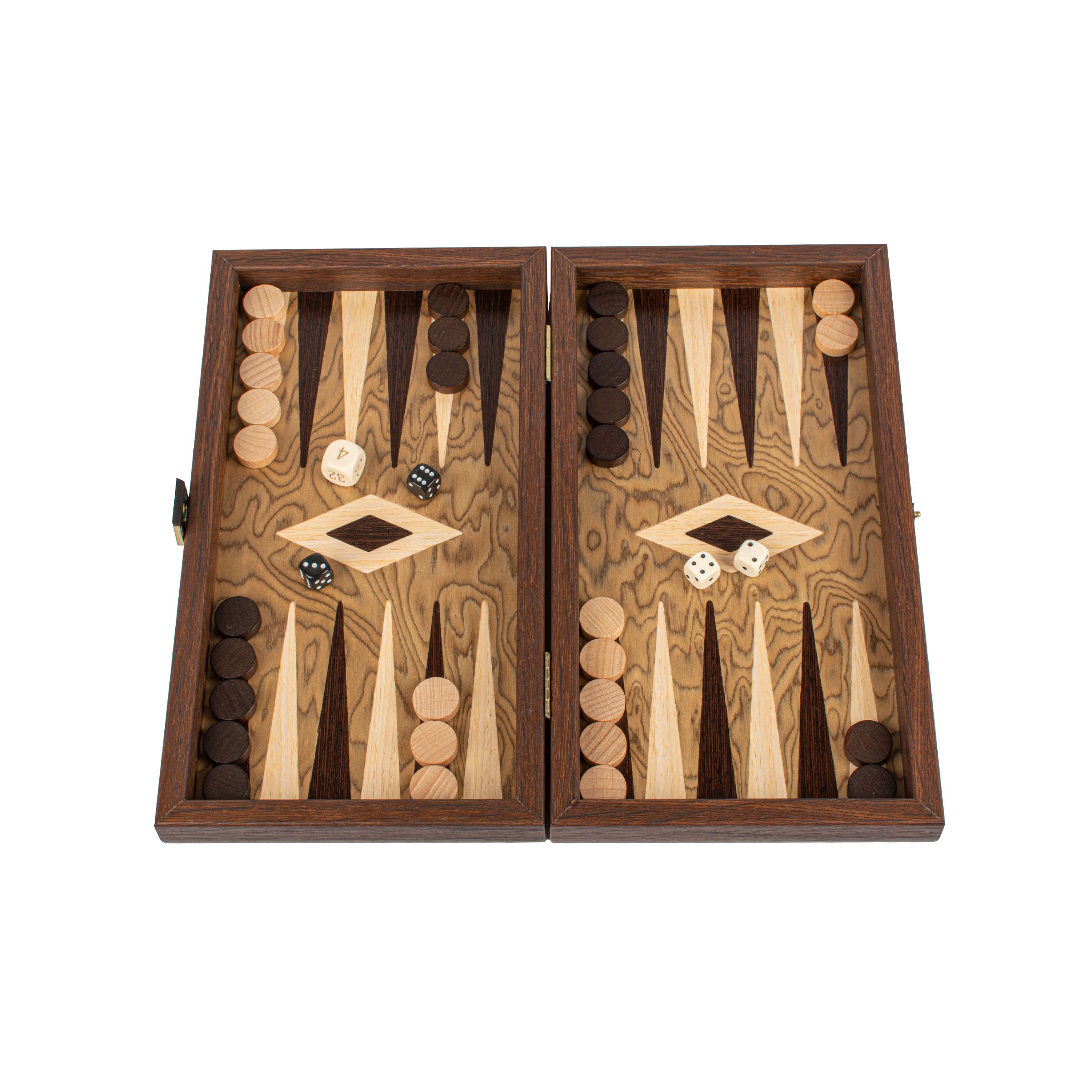 Handgemaakte Premium Walnoot Burl Backgammon-set