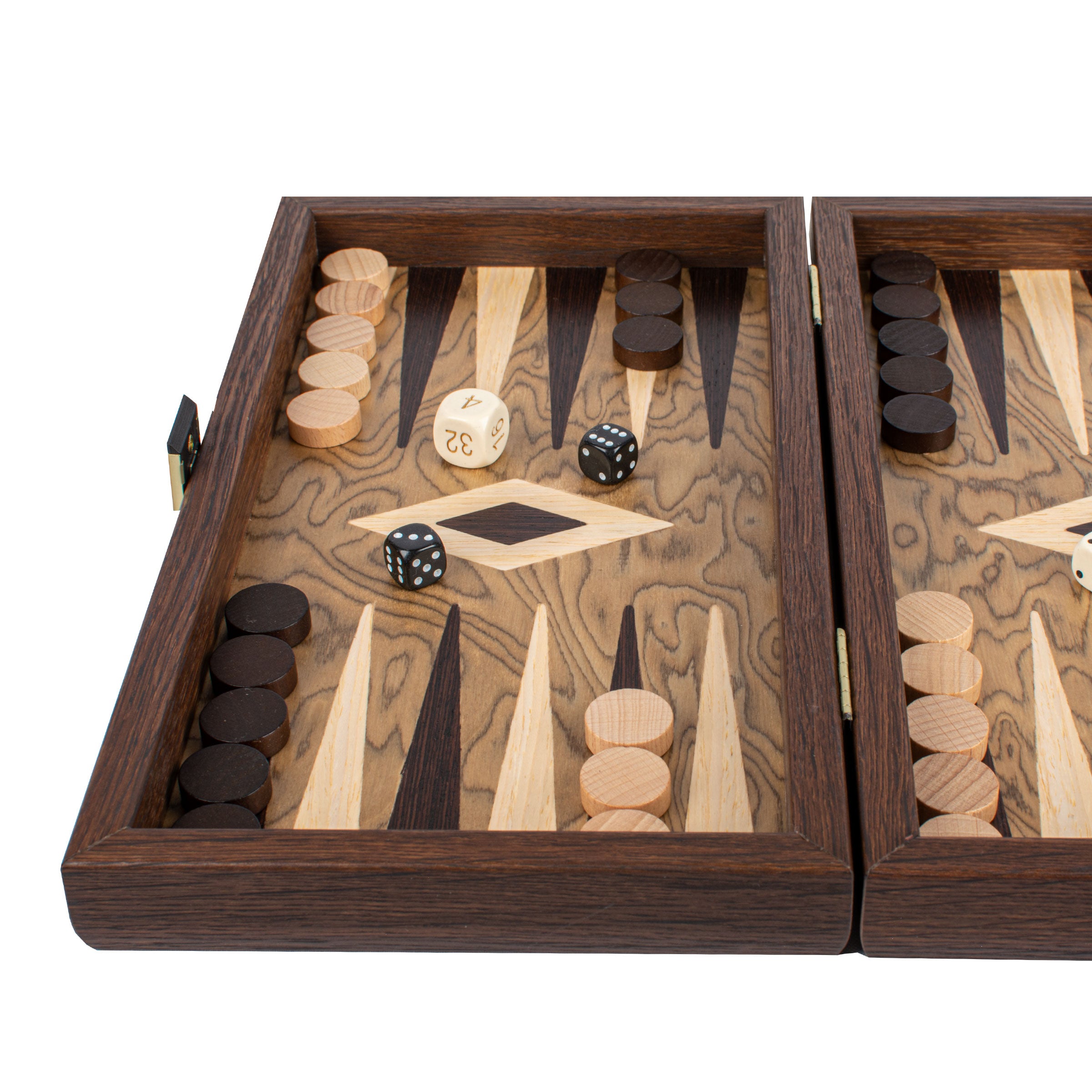Handgemaakte Premium Walnoot Burl Backgammon-set