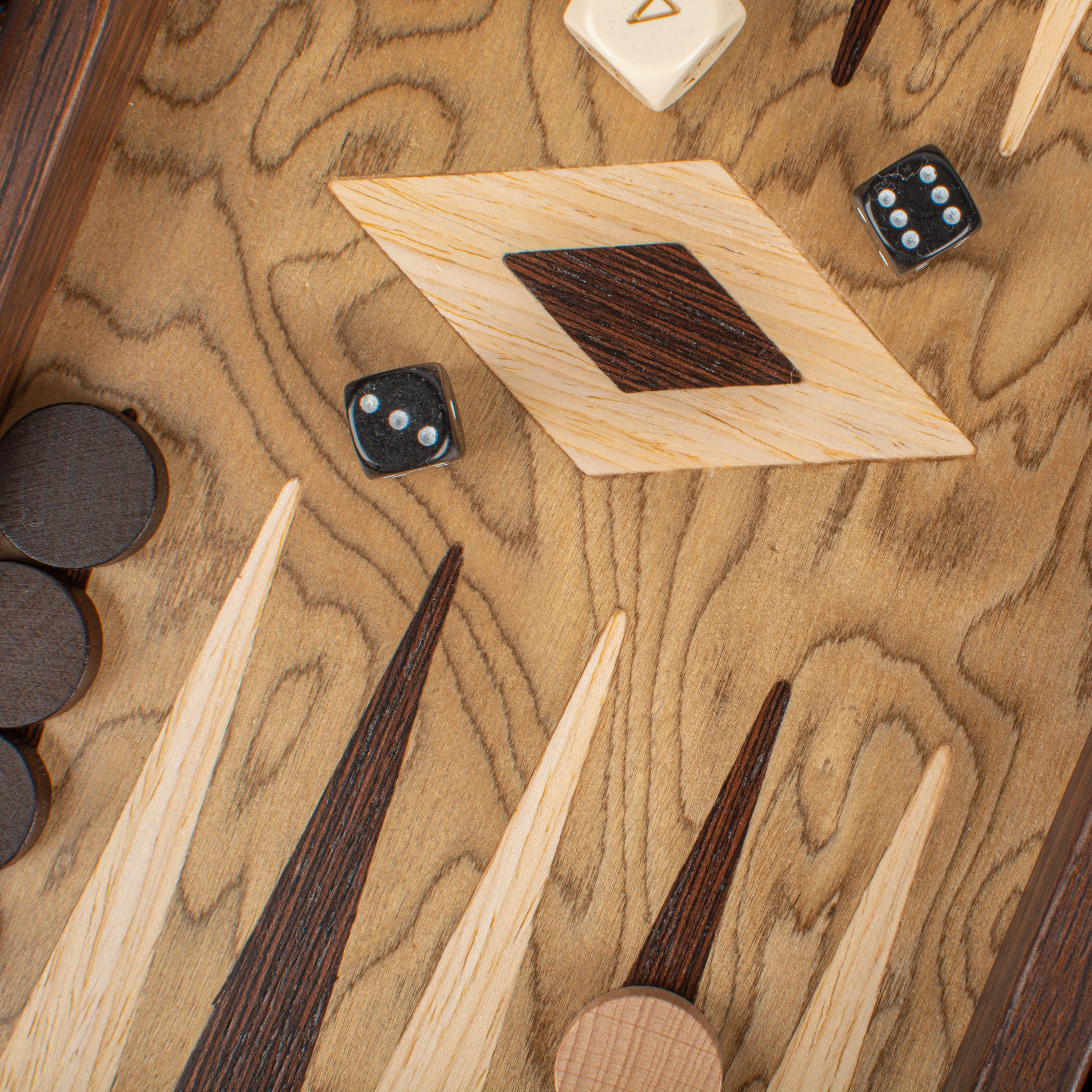 Handgemaakte Premium Walnoot Burl Backgammon-set