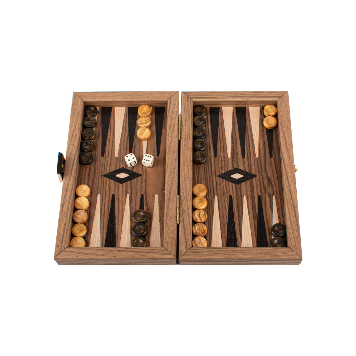 Handcrafted American Walnut Backgammon Set - Elegant Marquetry Design