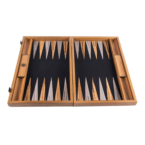 BLACK NATURAL CORK Backgammon (with oak wood checkers)