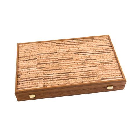 NATURAL CORK Backgammon (with oak wood checkers)