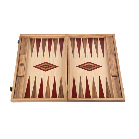 OAK & AMERICAN WALNUT Backgammon with Side Racks
