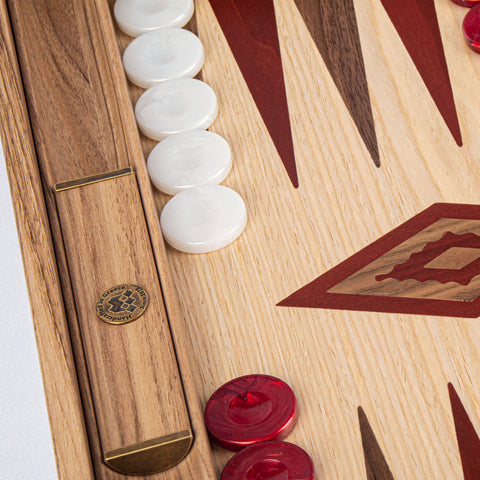 OAK & AMERICAN WALNUT Backgammon with Side Racks
